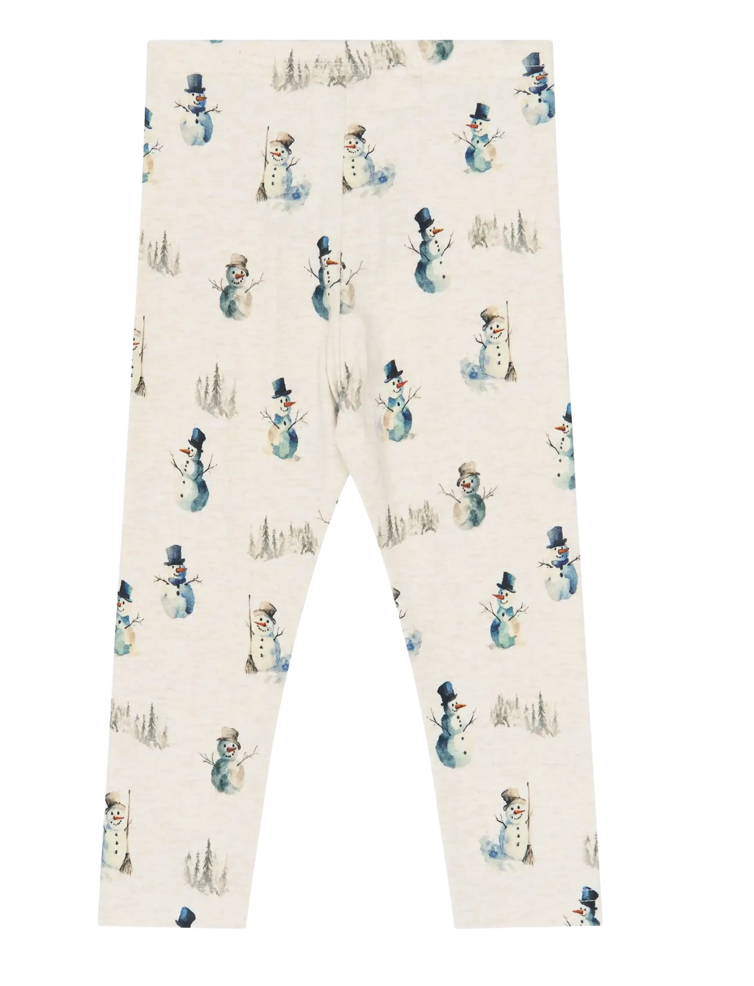Petit Piao - PPBlizz Leggings - leggings - eggnog melange snowman aop - 1
