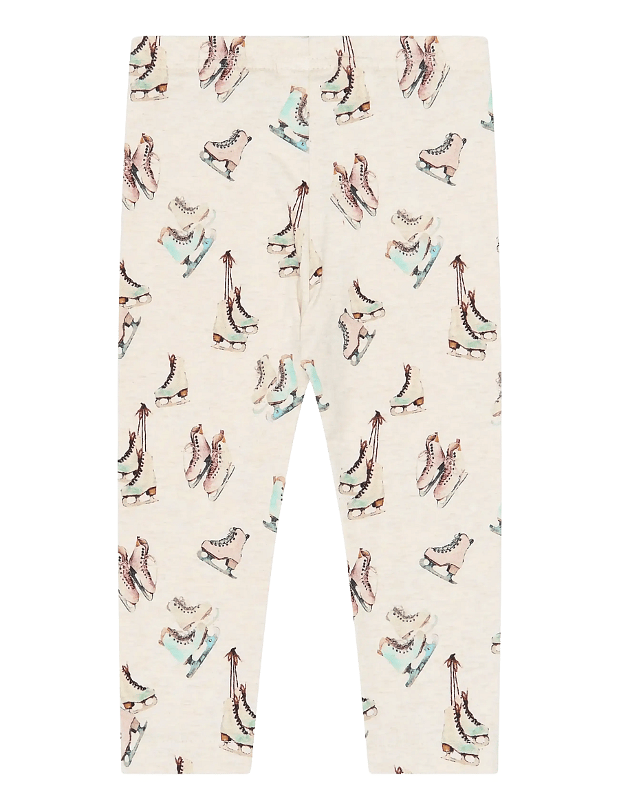 Petit Piao - PPBlizz Leggings - leggings - eggnog melange snowman aop - 1