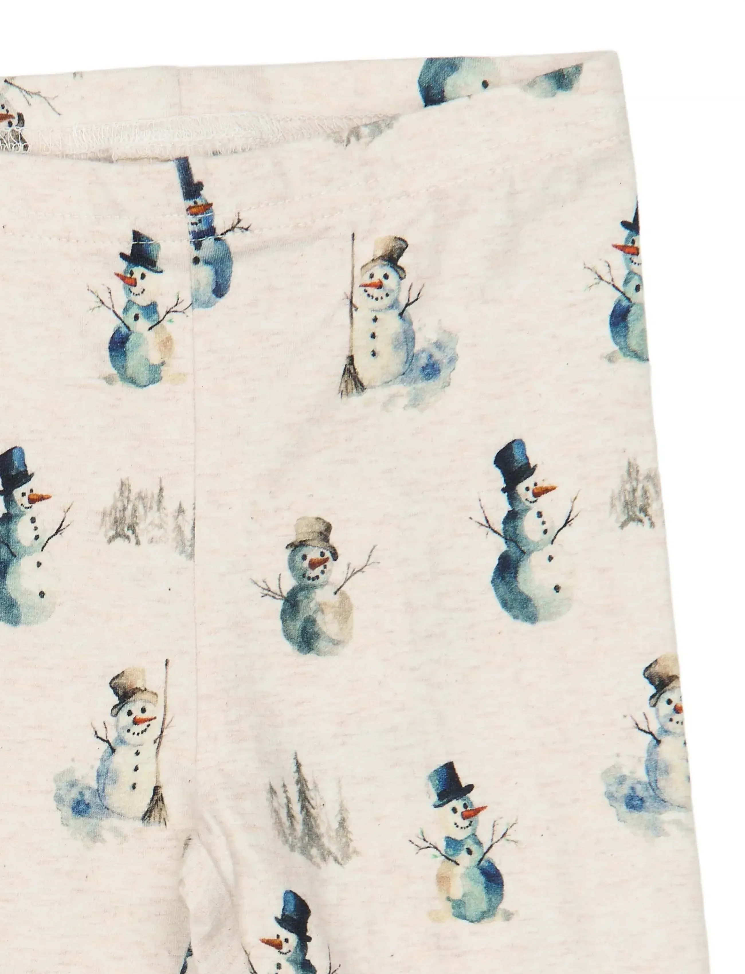 Petit Piao - PPBlizz Leggings - leggings - eggnog melange snowman aop - 2