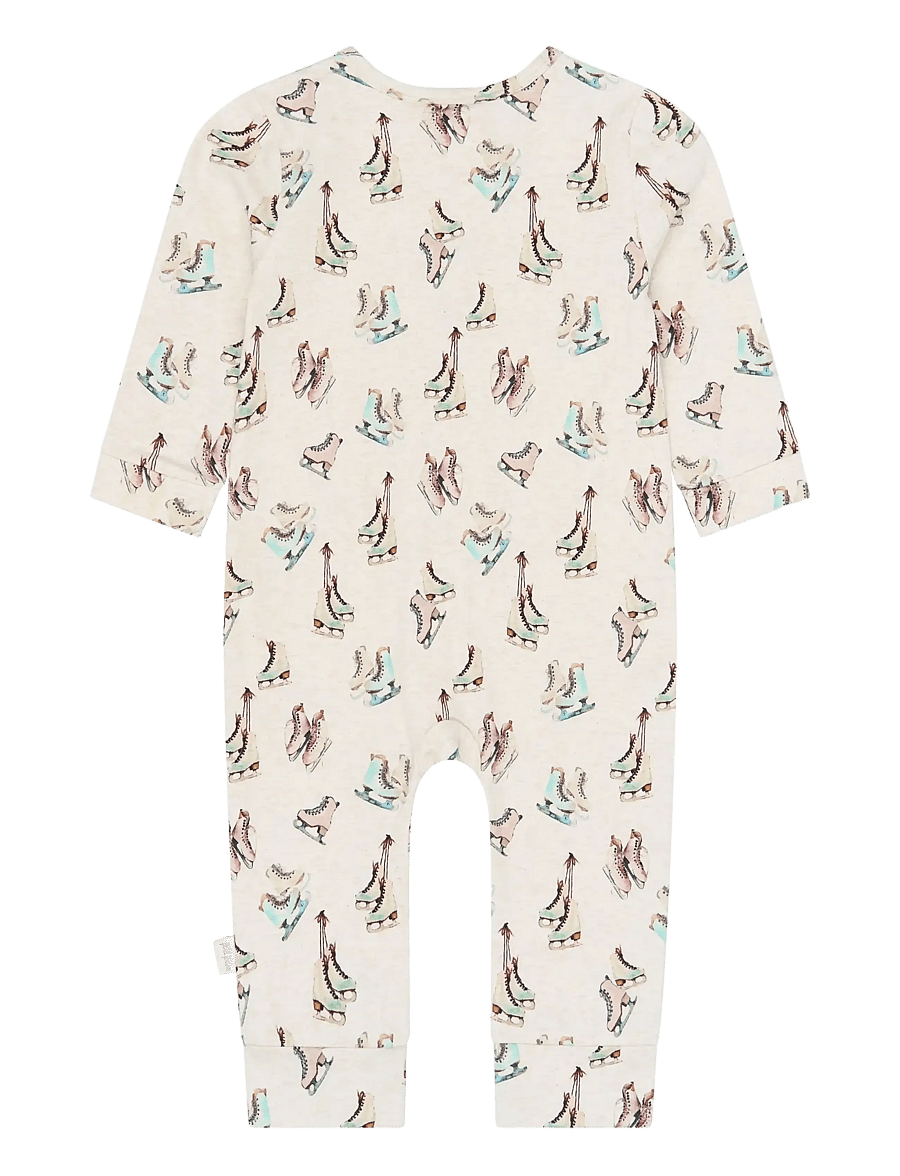 Petit Piao - PPBlizz L_S Jumpsuit - jumpsuits - eggnog melange ice skate aop - 1