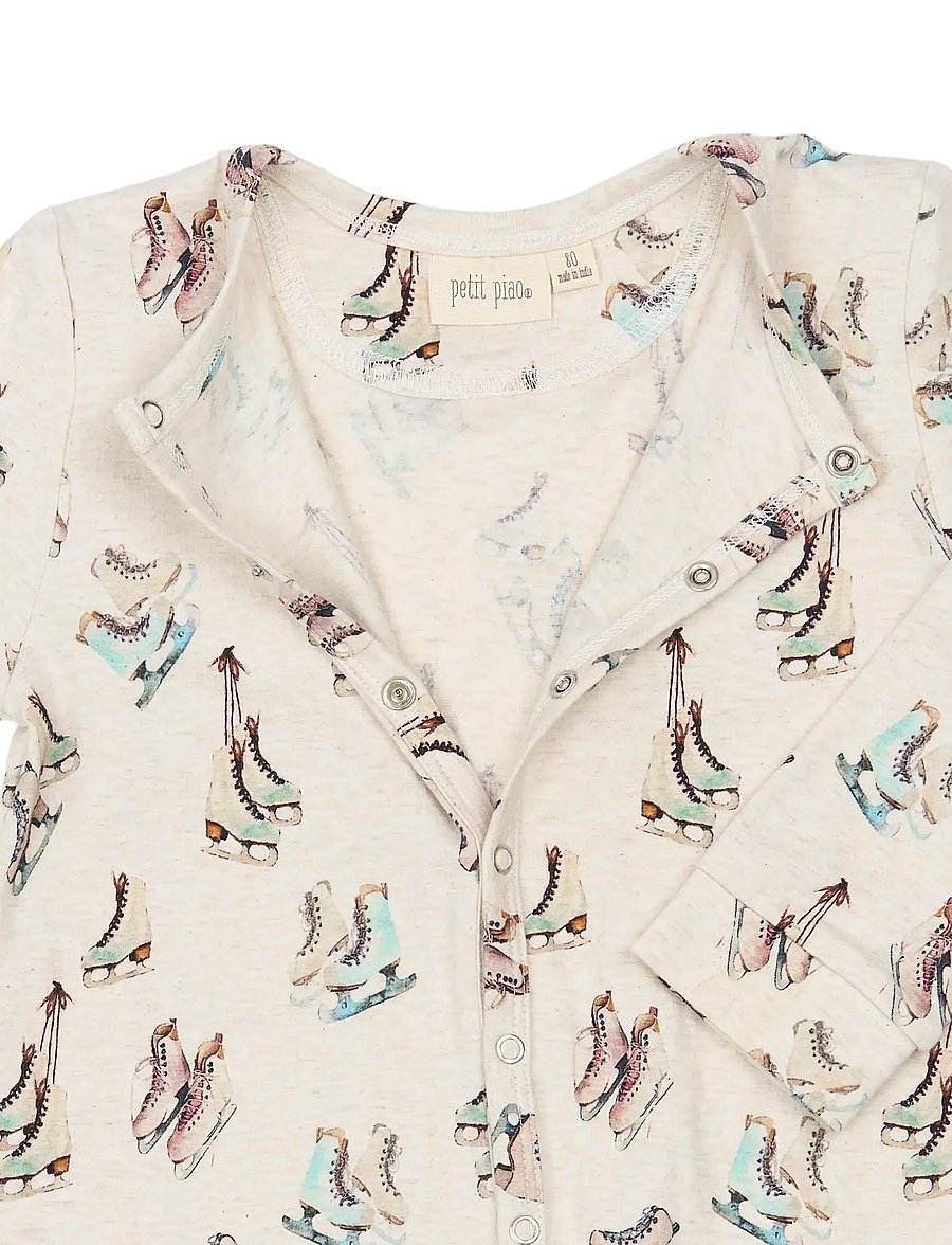 Petit Piao - PPBlizz L_S Jumpsuit - jumpsuits - eggnog melange ice skate aop - 2