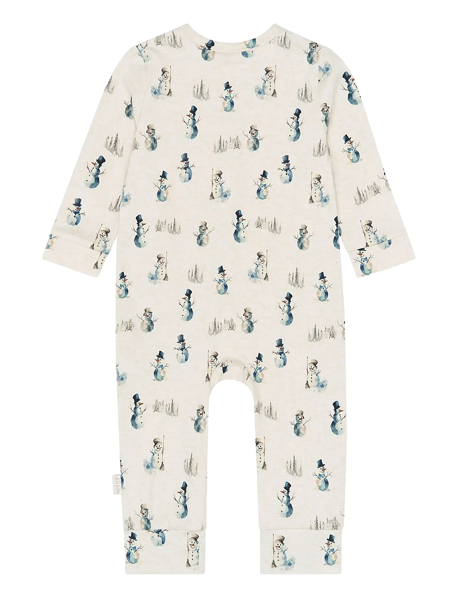 Petit Piao - PPBlizz L_S Jumpsuit - jumpsuits - eggnog melange snowman aop - 1