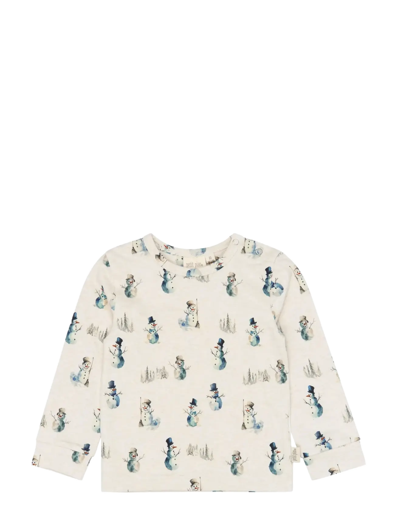Petit Piao - PPBlizz Night Set - pyjama-sets - eggnog melange snowman aop - 1