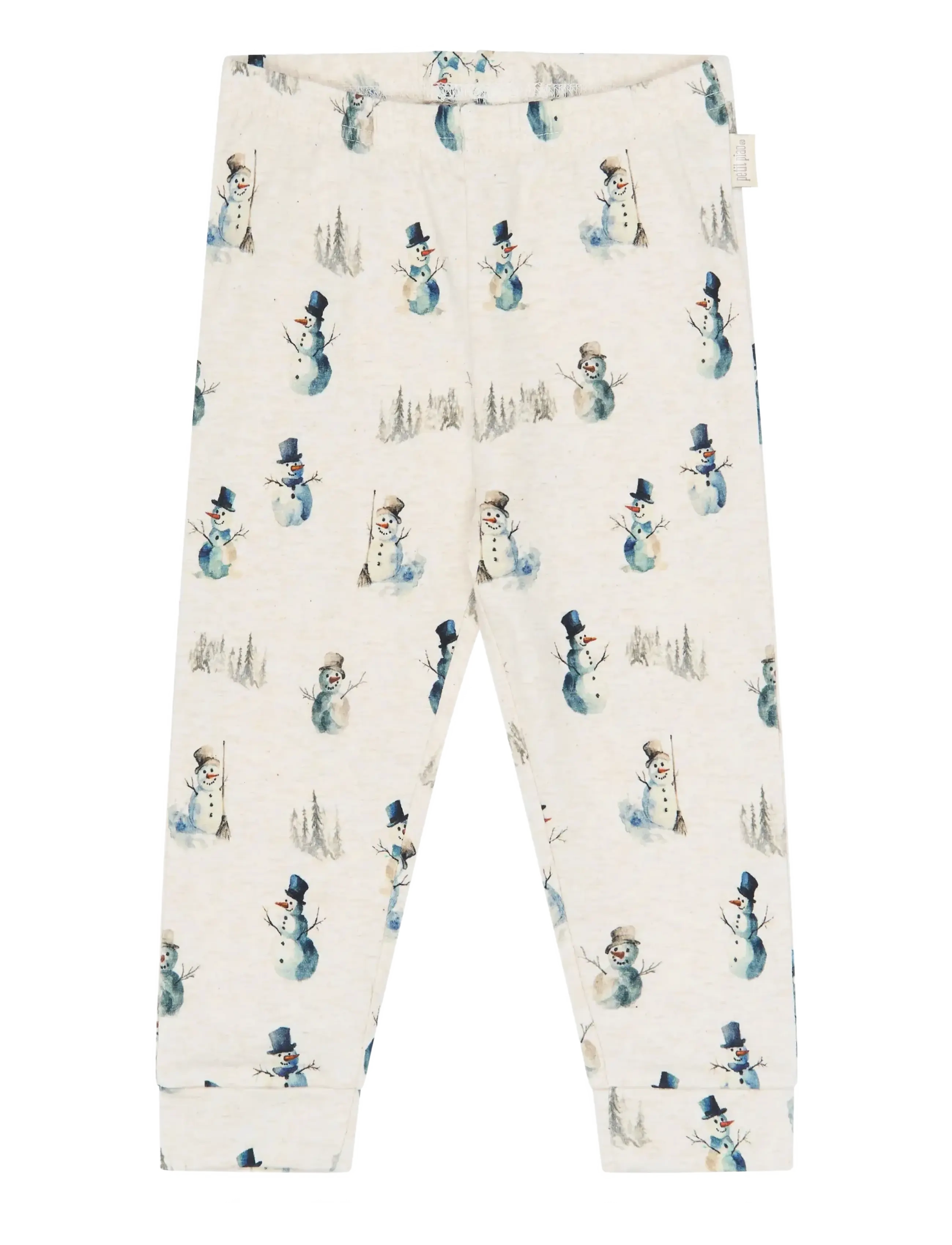 Petit Piao - PPBlizz Night Set - pyjama-sets - eggnog melange snowman aop - 2