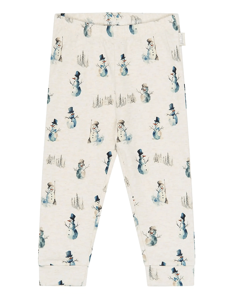 Petit Piao - PPBlizz Night Set - pyjama-sets - eggnog melange snowman aop - 2
