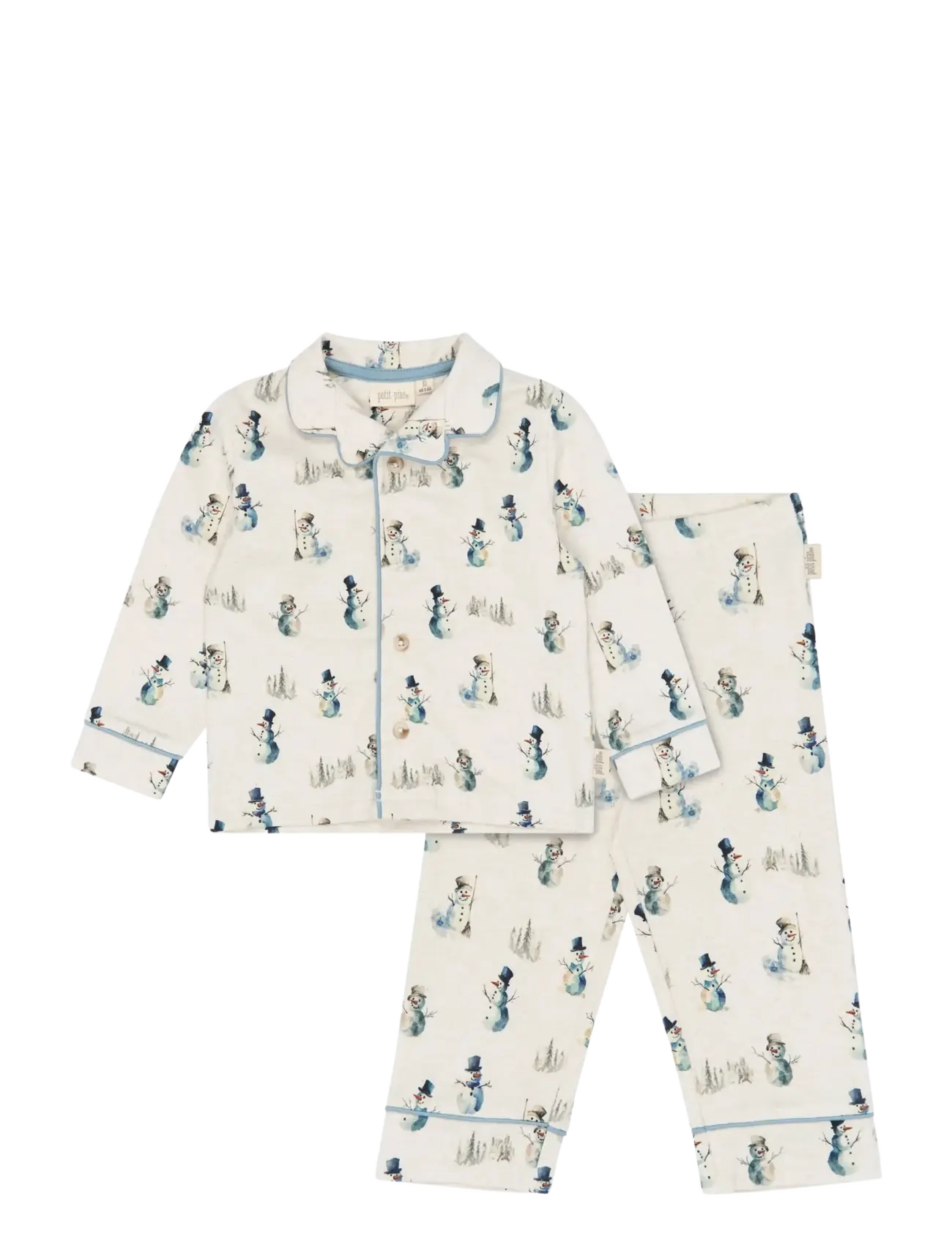 Petit Piao PPBlizz Boys Pyjamas Set - Inspiration - EGGNOG MELANGE SNOWMAN AOP / cream