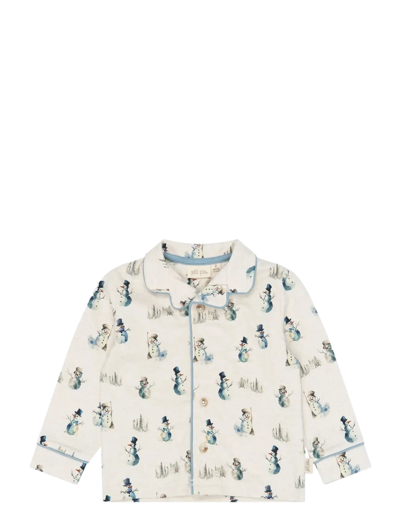 Petit Piao - PPBlizz Boys Pyjamas Set - pyjama-sets - eggnog melange snowman aop - 1