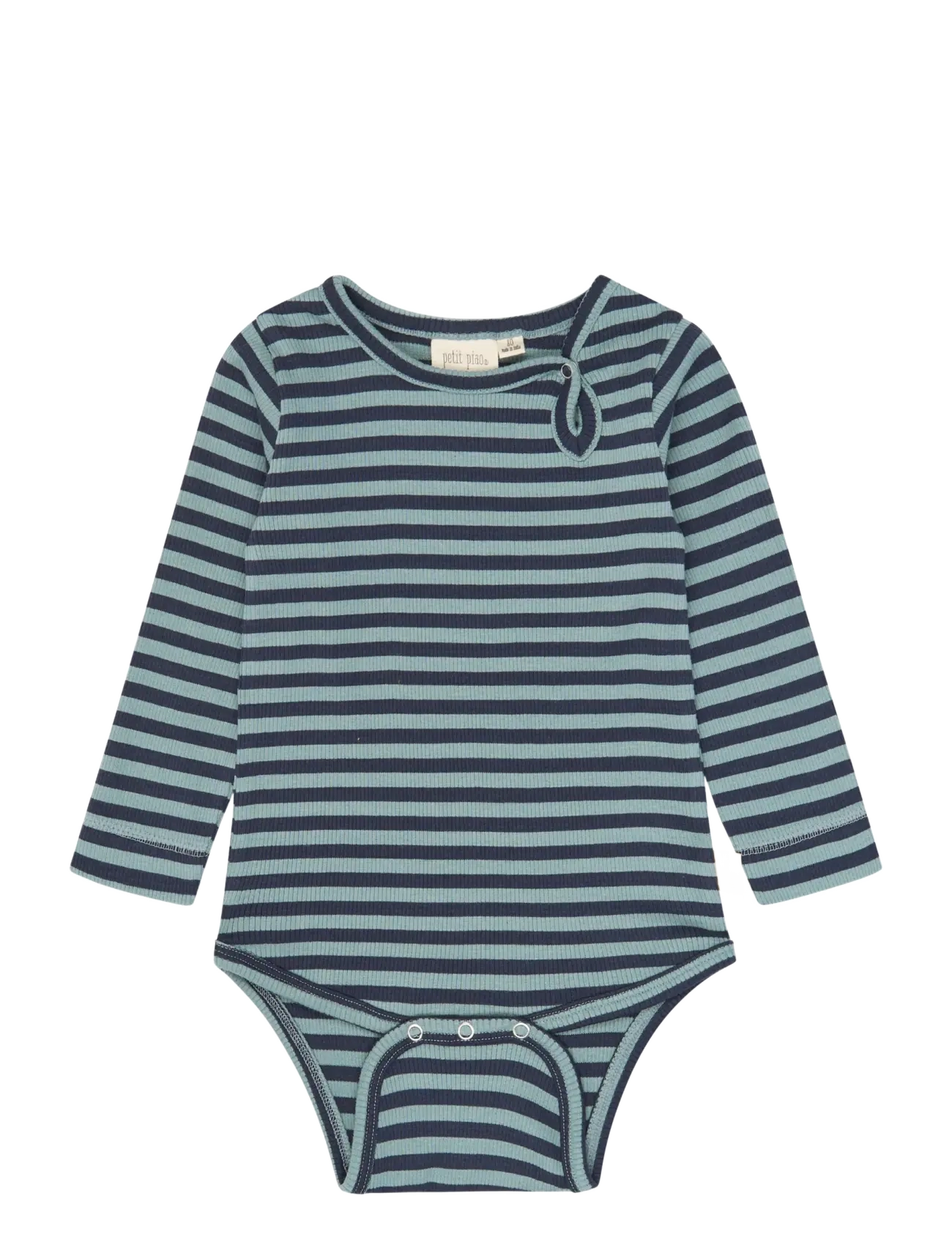 Petit Piao PPAir L_S Body - Långärmade bodies - LEAD STRIPED / navy