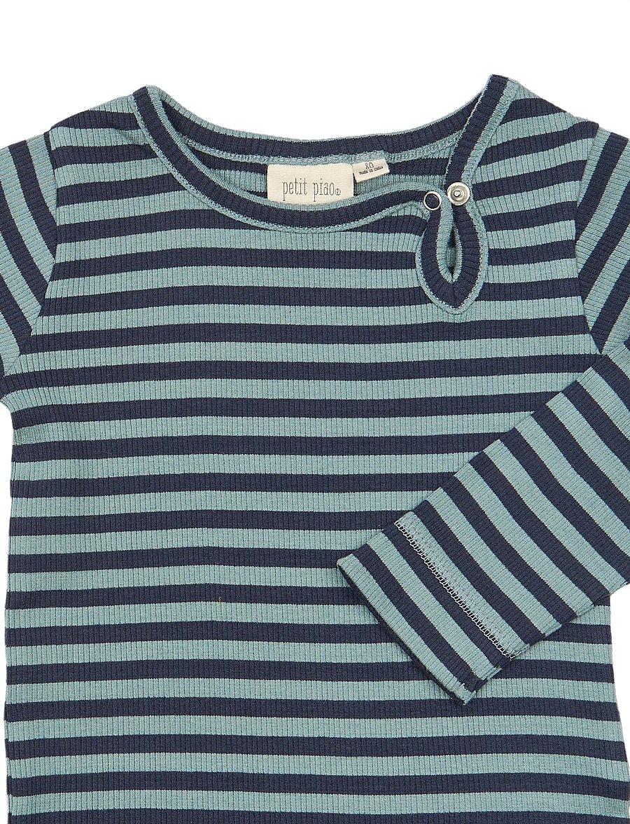 Petit Piao - PPAir L_S Body - långärmade bodies - lead striped - 2