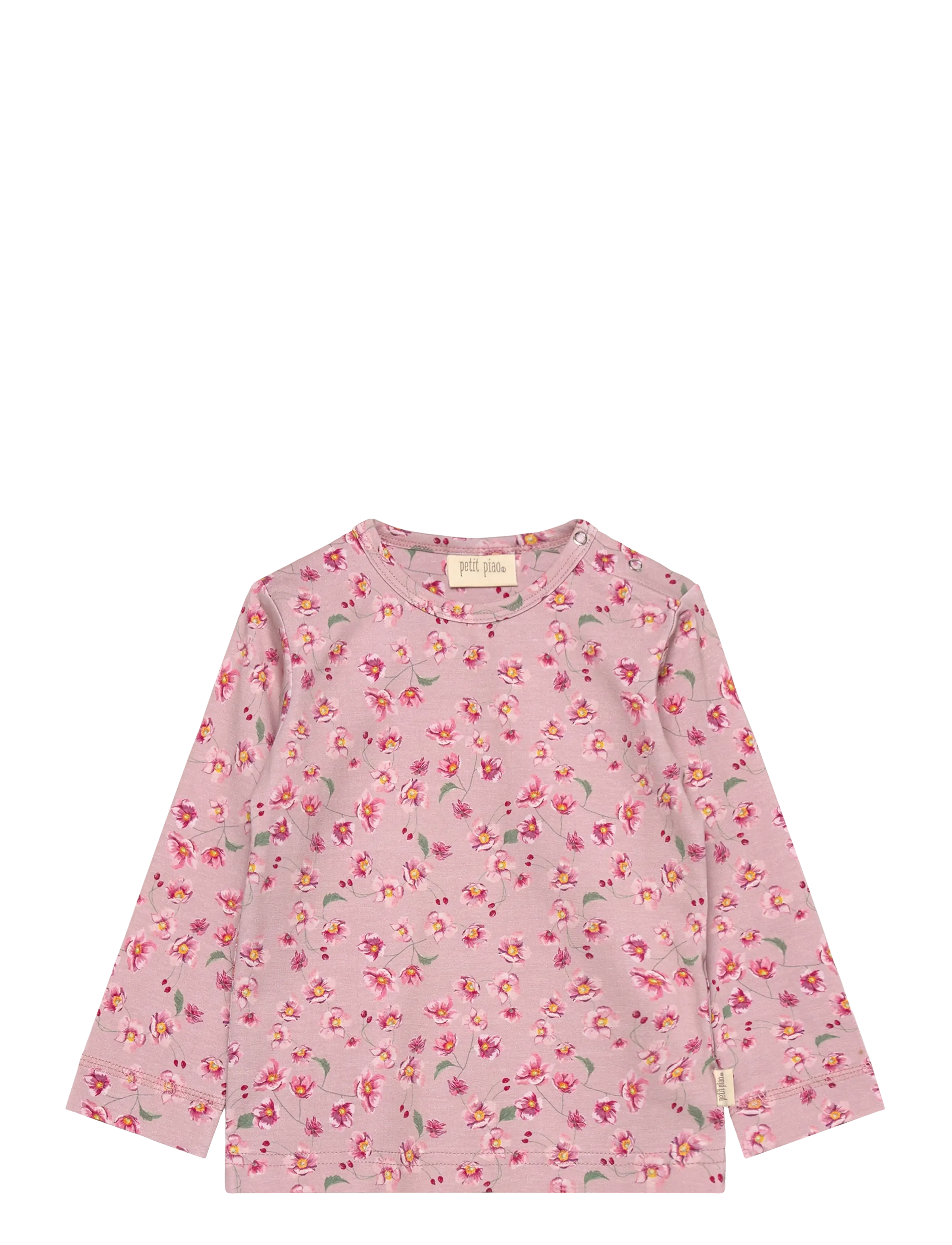 Petit Piao T-shirt L/S Printed - T-shirts - AUTUMN ANEMON / pink/rose