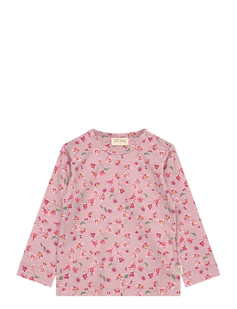 Petit Piao - T-shirt L/S Printed - lange mouwen - autumn anemon - 0