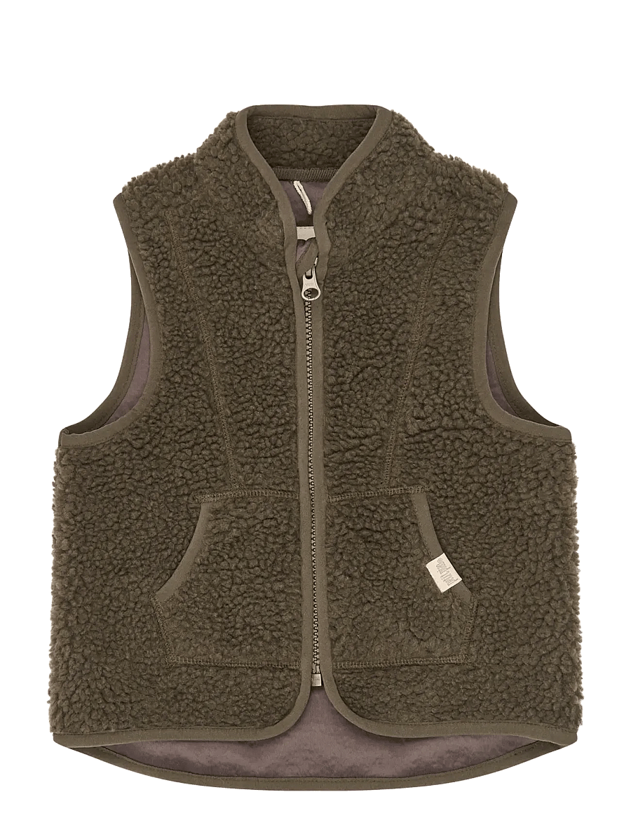 Petit Piao - PPDesino Fleece Waistcoat - einkaufen nach alter von - major brown - 0