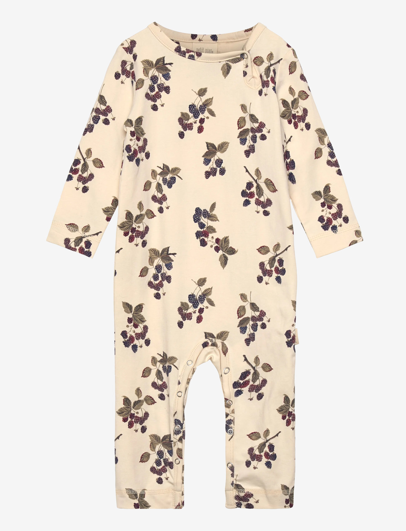 Petit Piao - Jumpsuit L/S Printed - långärmade bodysuits - black berry - 0