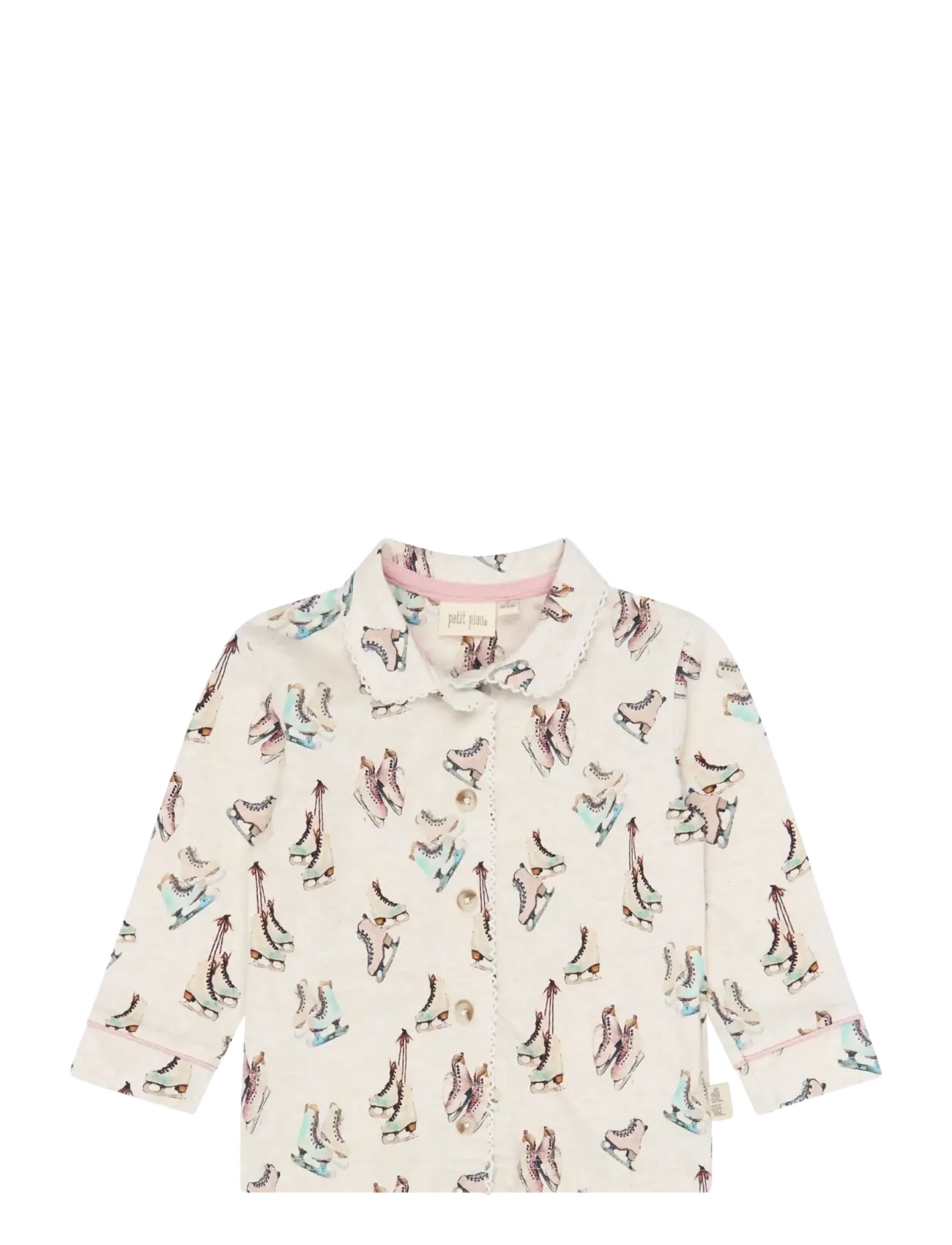 Petit Piao PPBlizz Girls Pyjamas Set - Inspiration - EGGNOG MELANGE ICE SKATE AOP / cream