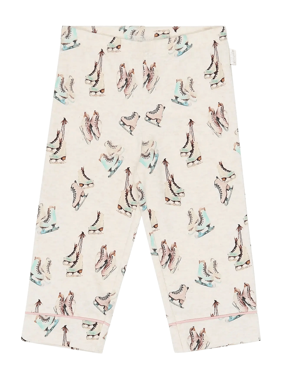 Petit Piao - PPBlizz Girls Pyjamas Set - pyjama-sets - eggnog melange ice skate aop - 1