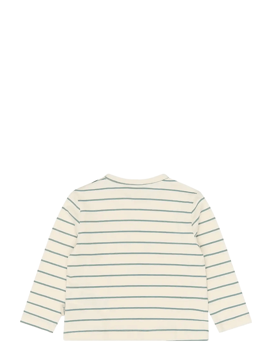 Petit Piao - PPGib OS L_S Tee - langärmelig - eggnog striped - 1