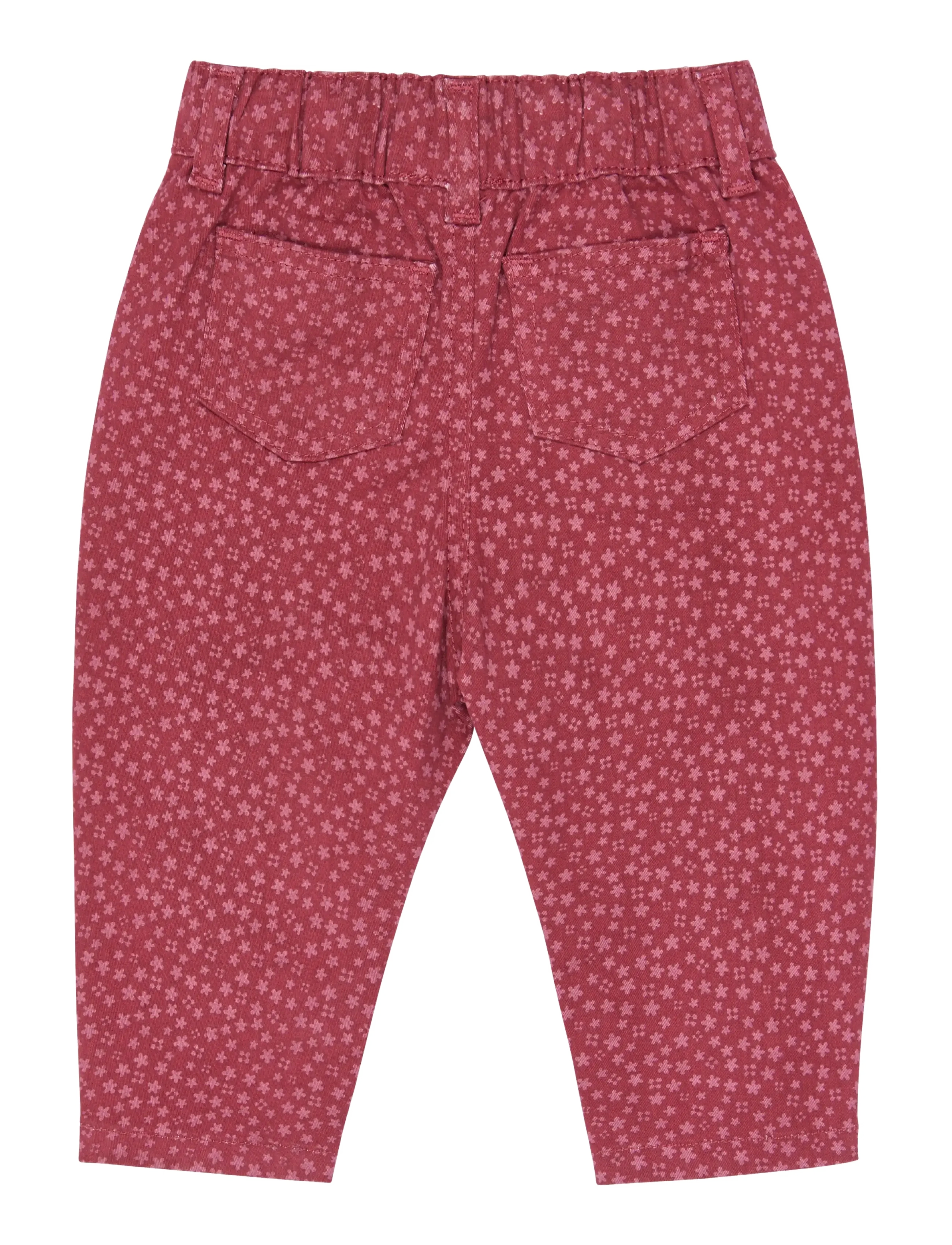 Petit Piao - PPGreta Denim Pants - deep claret flower aop - 1