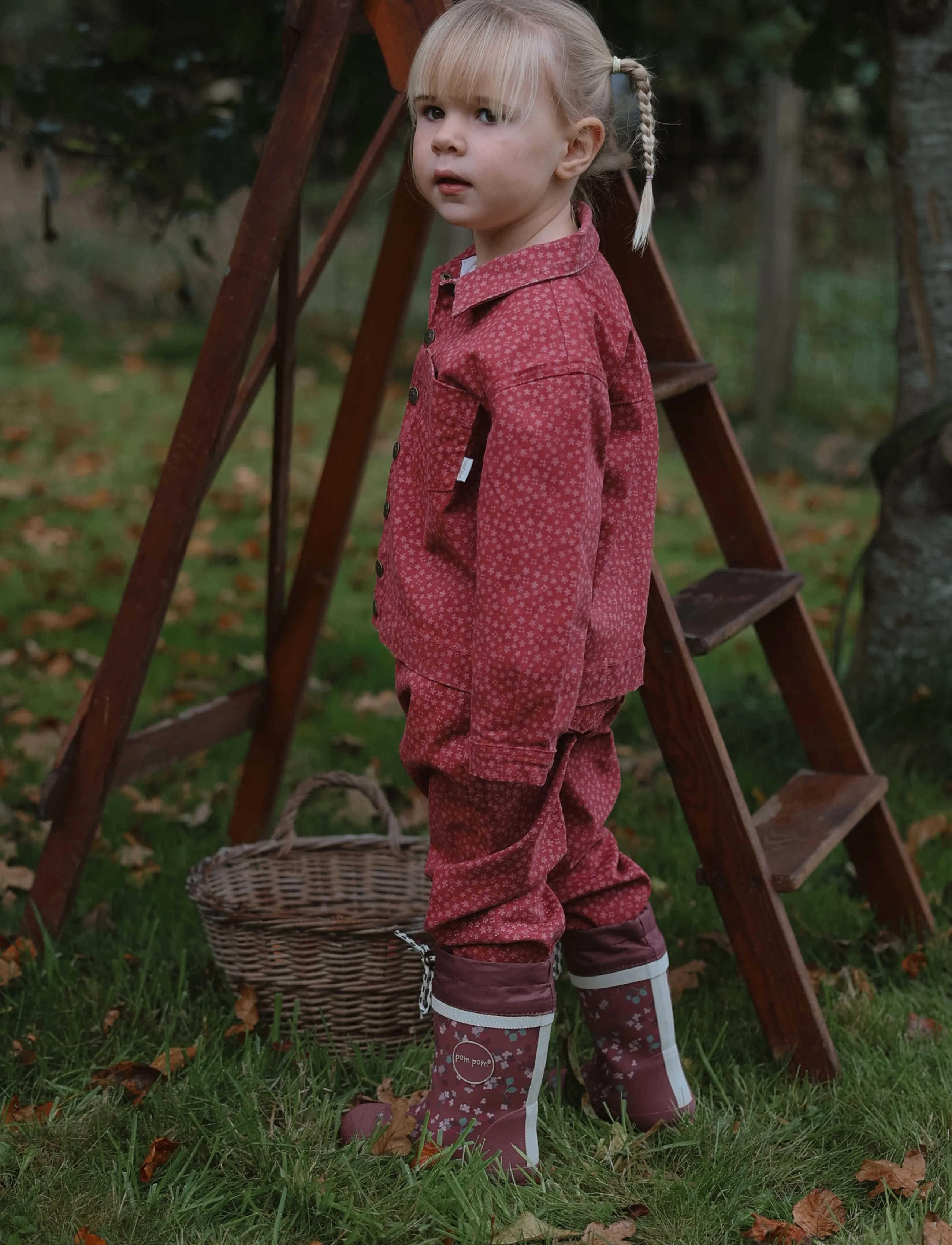 Petit Piao - PPGreta Denim Jacket - jeansjacken - deep claret flower aop - 5