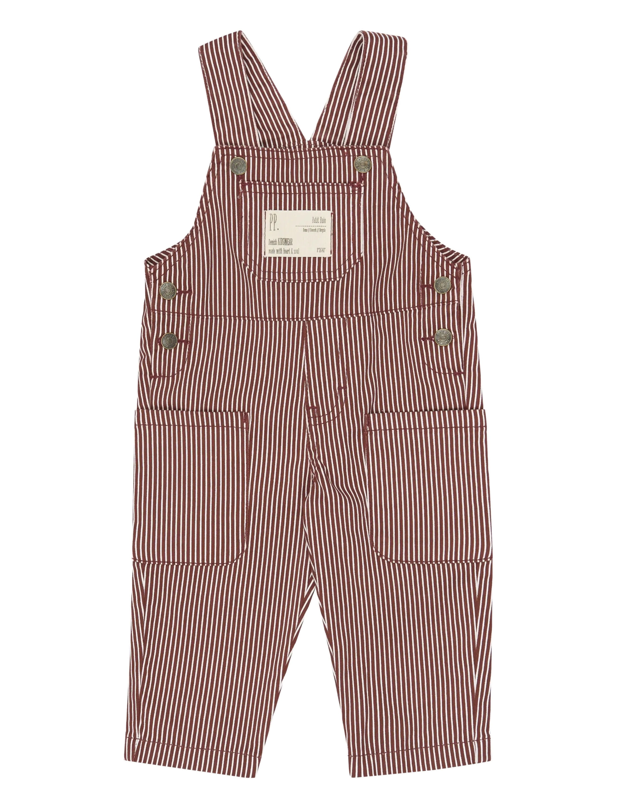 Petit Piao PPGlory Denim Overalls - Clothing - SYRAH STRIPED / burgundy