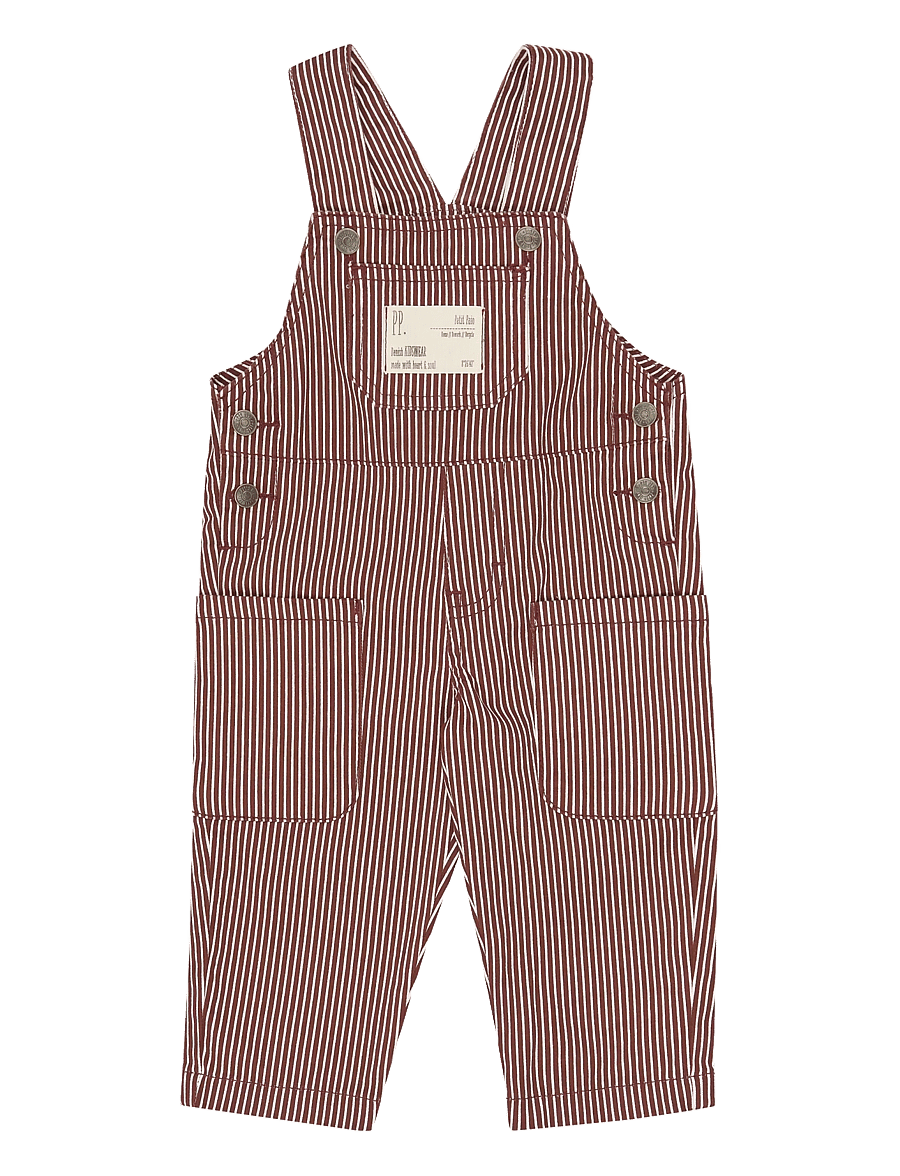 Petit Piao - PPGlory Denim Overalls - syrah striped - 0