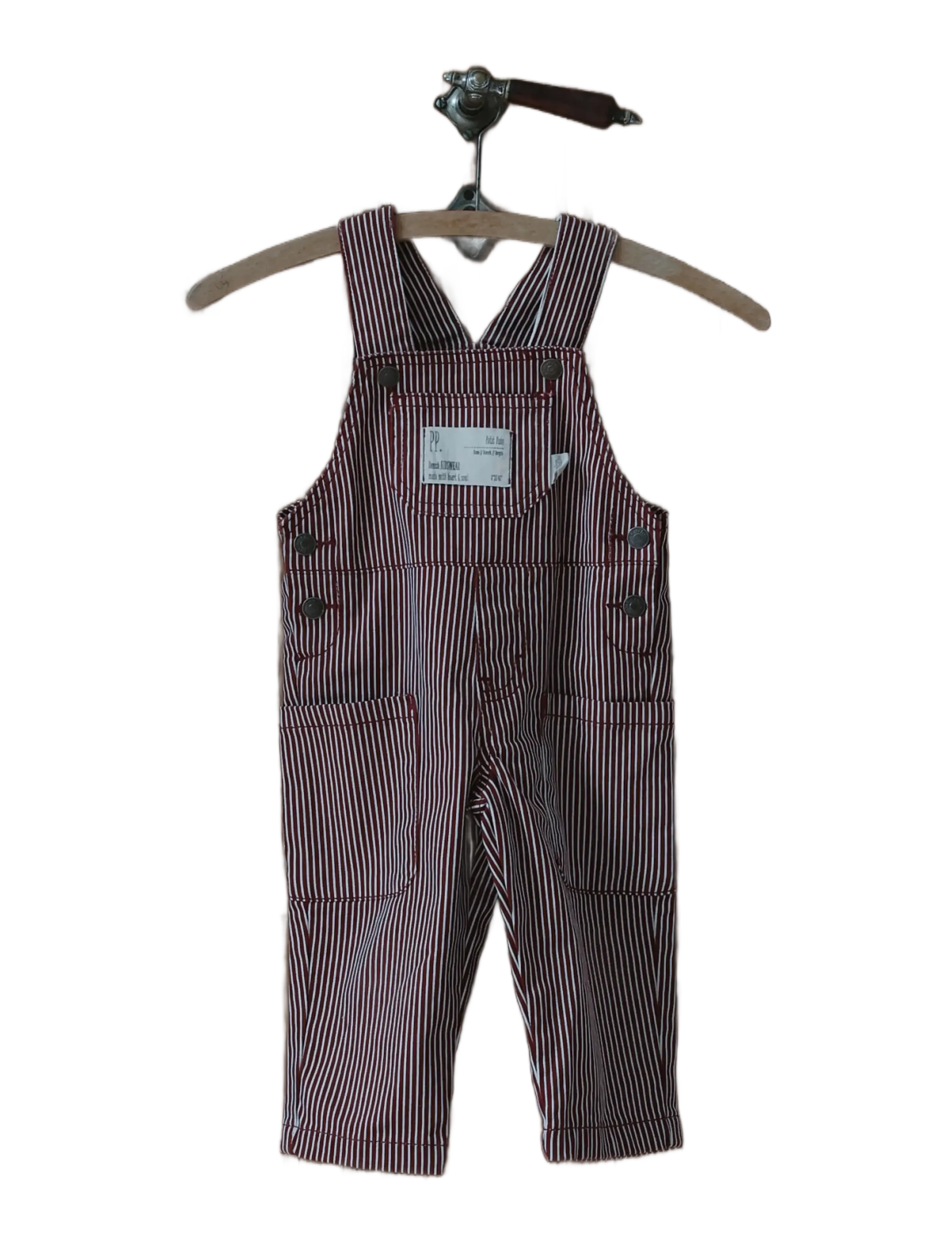 Petit Piao - PPGlory Denim Overalls - syrah striped - 2