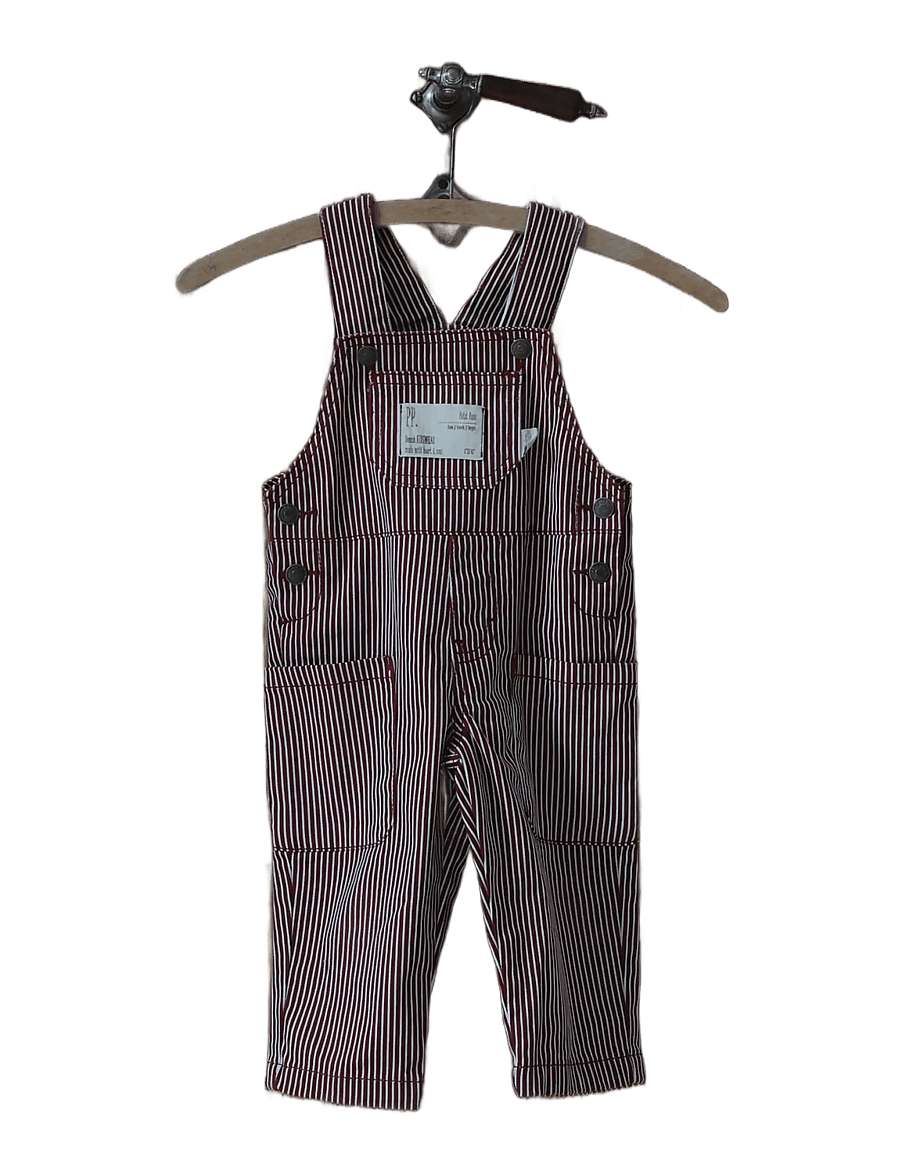 Petit Piao - PPGlory Denim Overalls - syrah striped - 2
