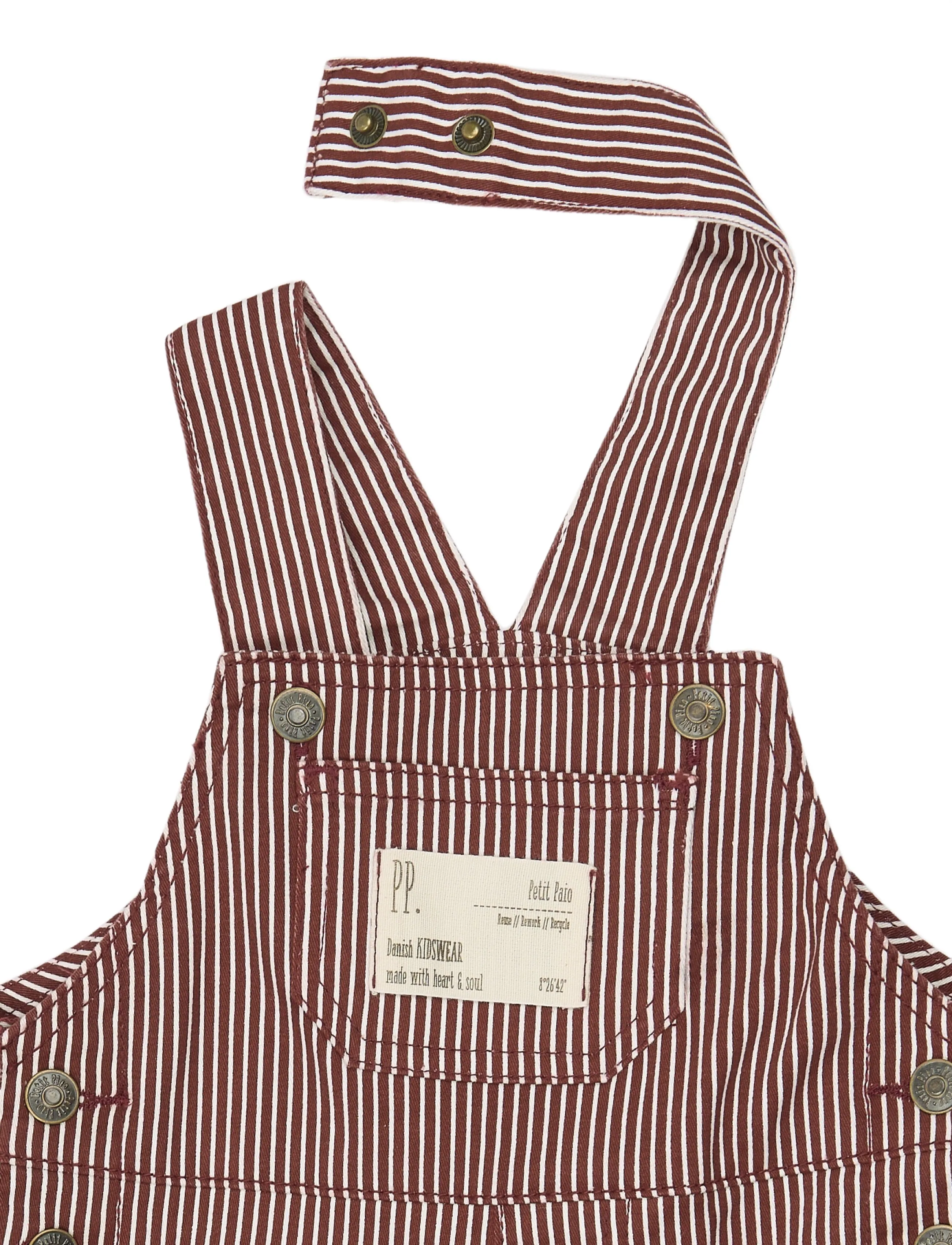 Petit Piao - PPGlory Denim Overalls - syrah striped - 3