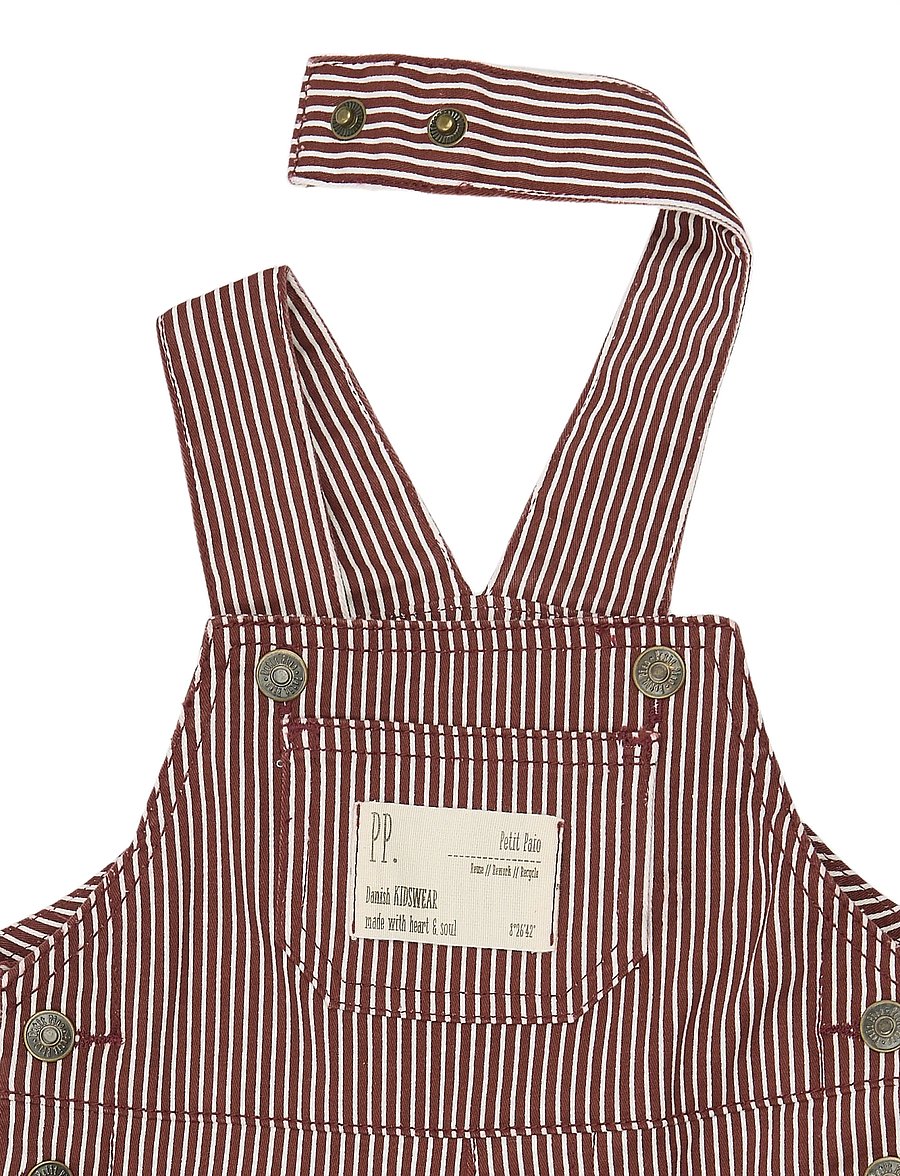 Petit Piao - PPGlory Denim Overalls - syrah striped - 3
