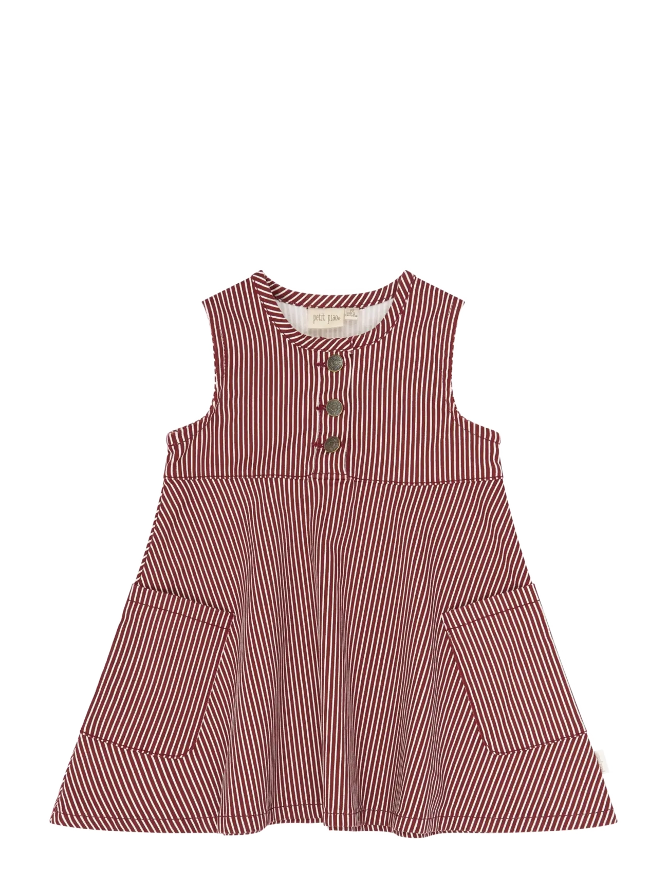 Petit Piao PPGlory Denim S_L Dress - Clothing - SYRAH STRIPED / burgundy