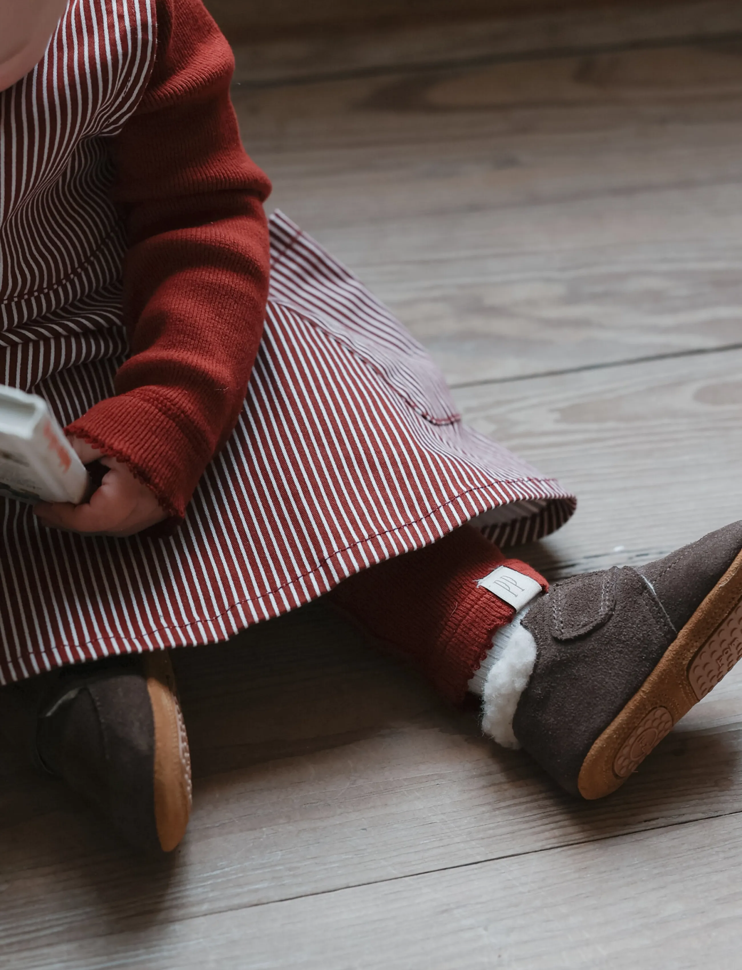 Petit Piao - PPGlory Denim S_L Dress - Ærmeløse babykjoler - syrah striped - 4