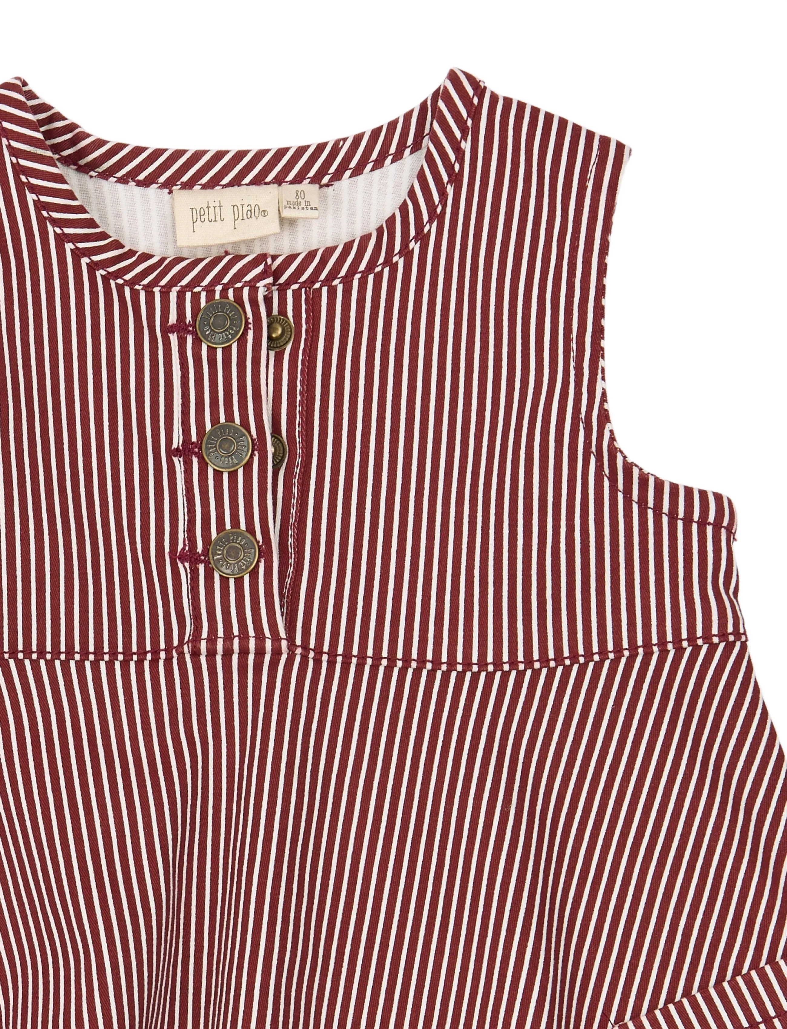 Petit Piao - PPGlory Denim S_L Dress - syrah striped - 2