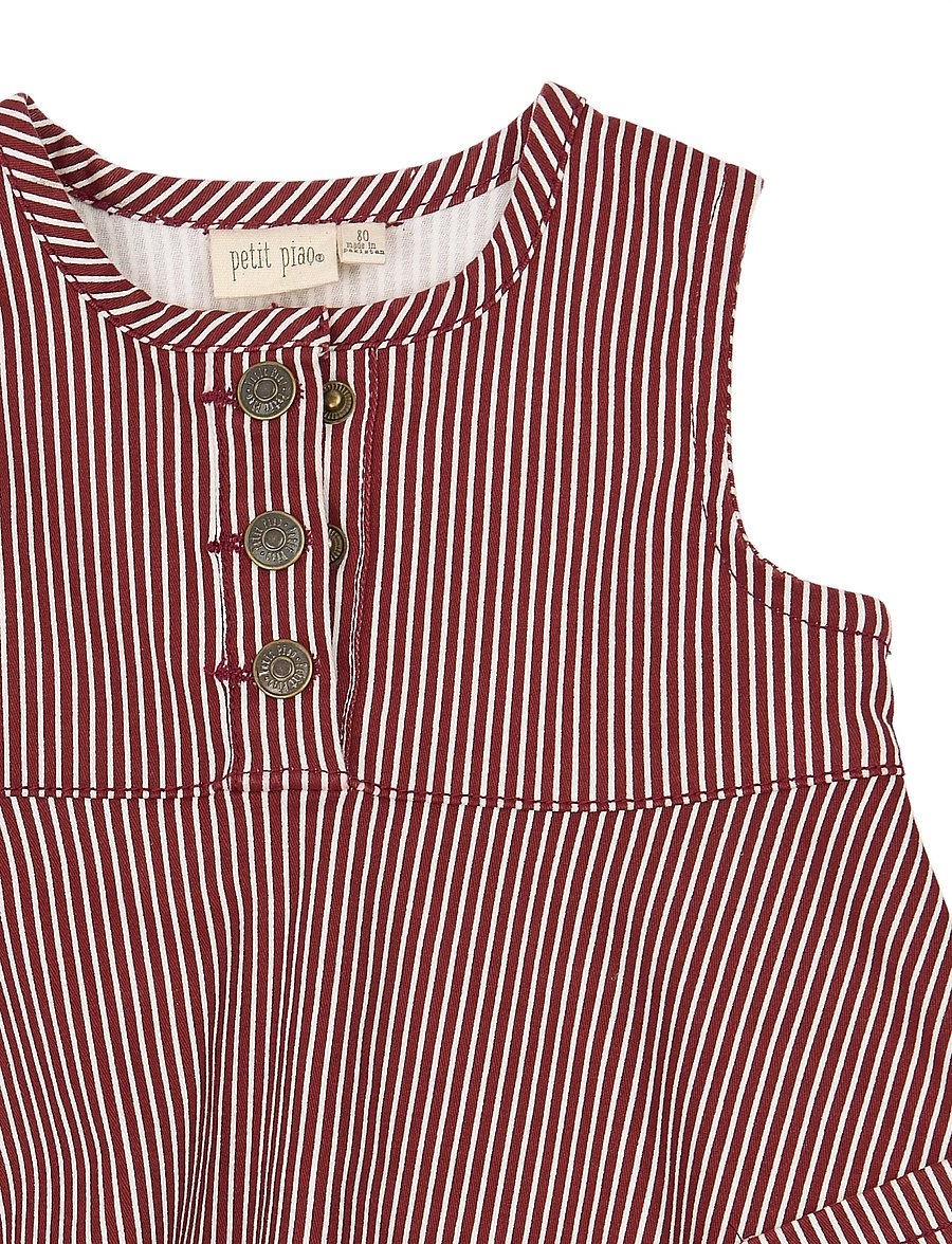 Petit Piao - PPGlory Denim S_L Dress - syrah striped - 2