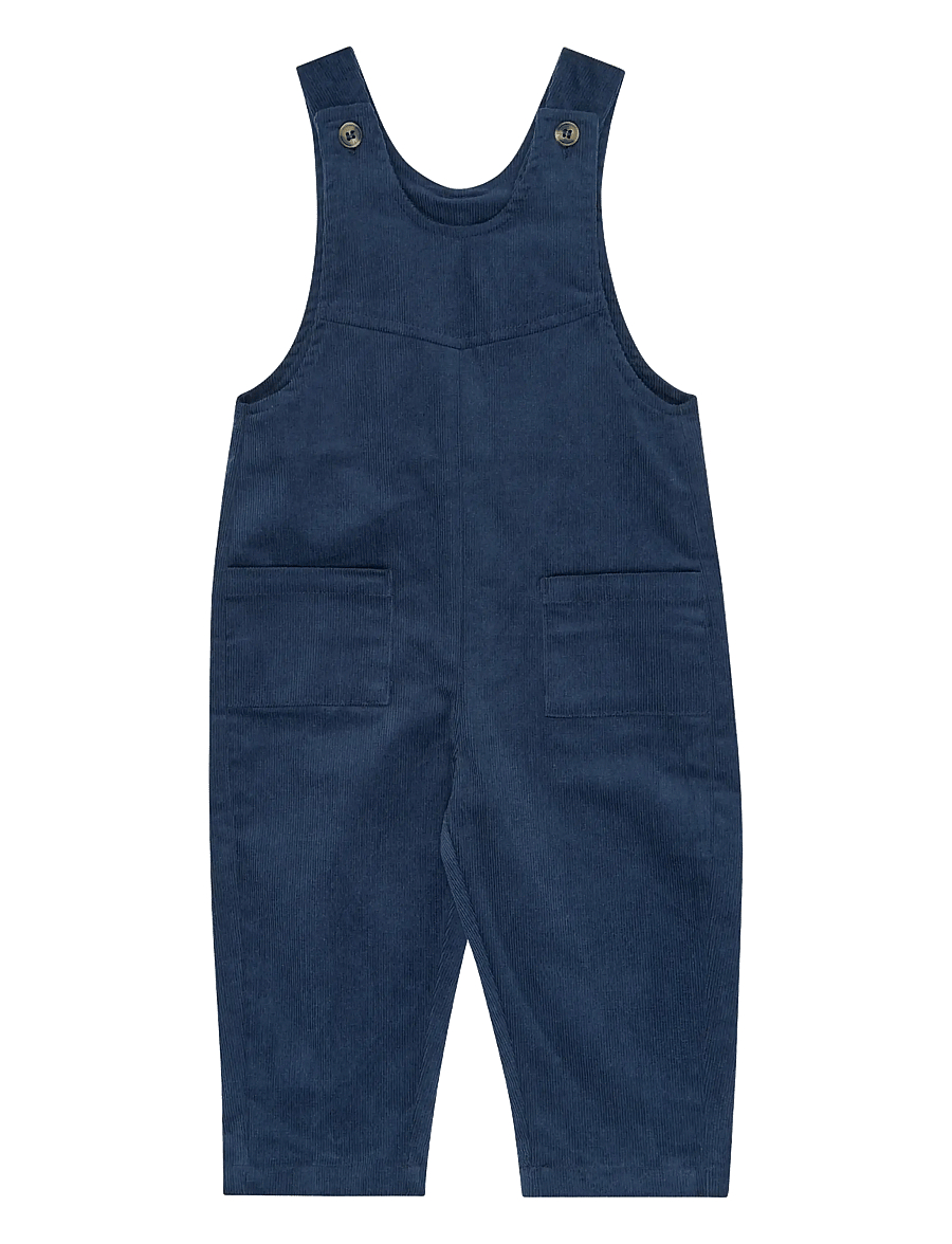 Petit Piao - PPGibson Cord Overalls - jumpsuits - dark denim striped - 0