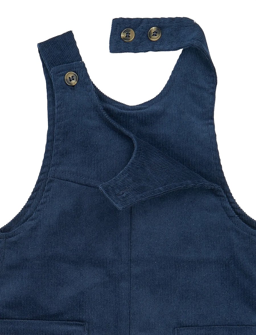 Petit Piao - PPGibson Cord Overalls - jumpsuits - dark denim striped - 2