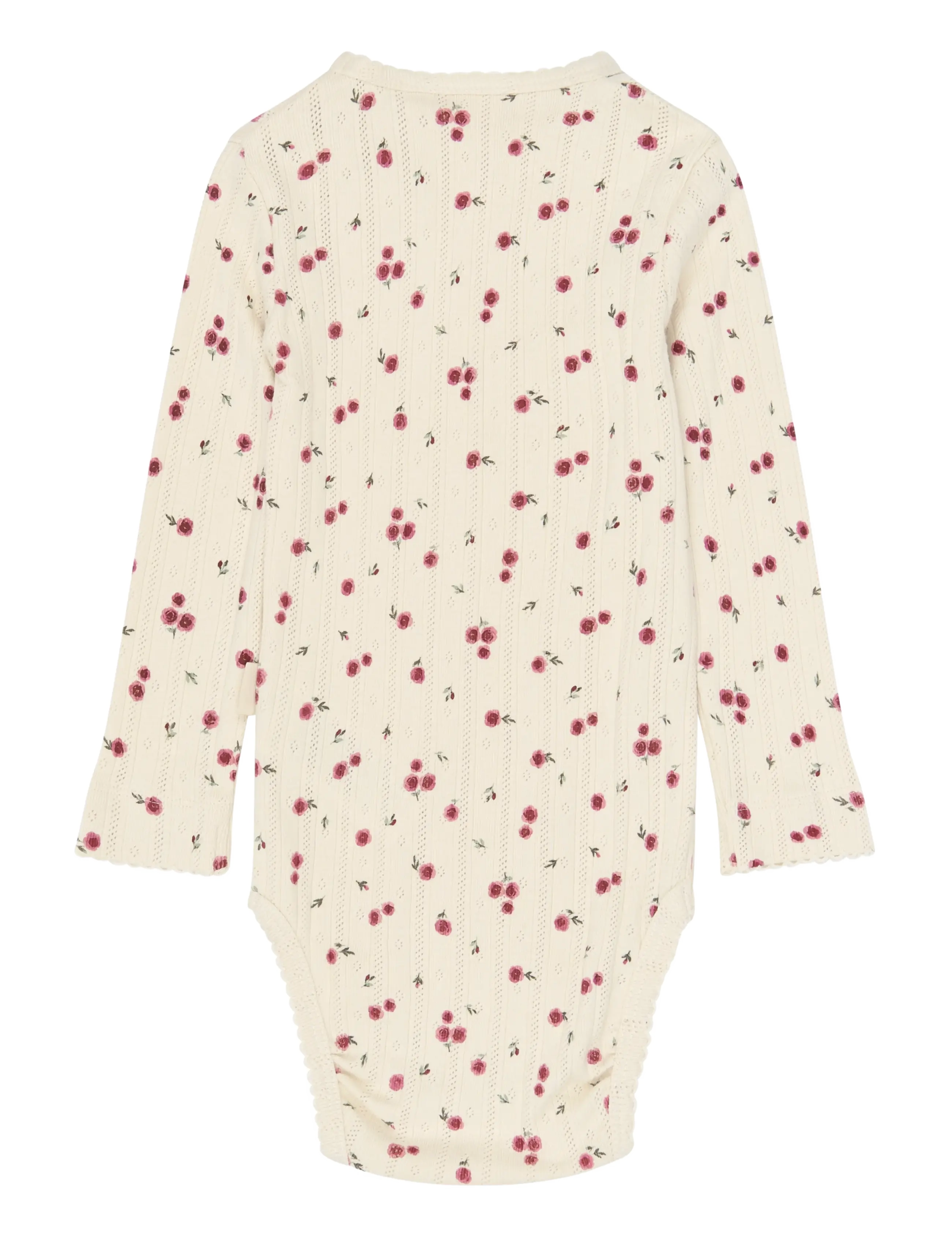 Petit Piao - PPGracie L_S Pointelle Body - langärmelige bodys - eggnog rosehip aop - 1