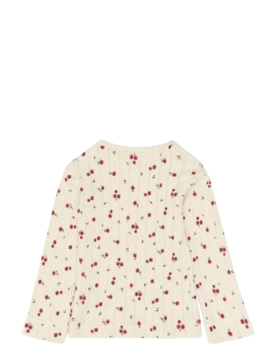 Petit Piao - PPGracie L_S Pointelle Tee - langärmelig - eggnog rosehip aop - 1