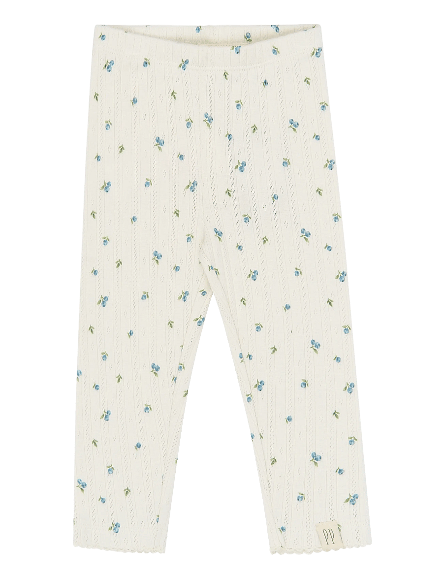 Petit Piao - PPGracie Pointelle Leggings - retuusid - eggnog blueberry aop - 1