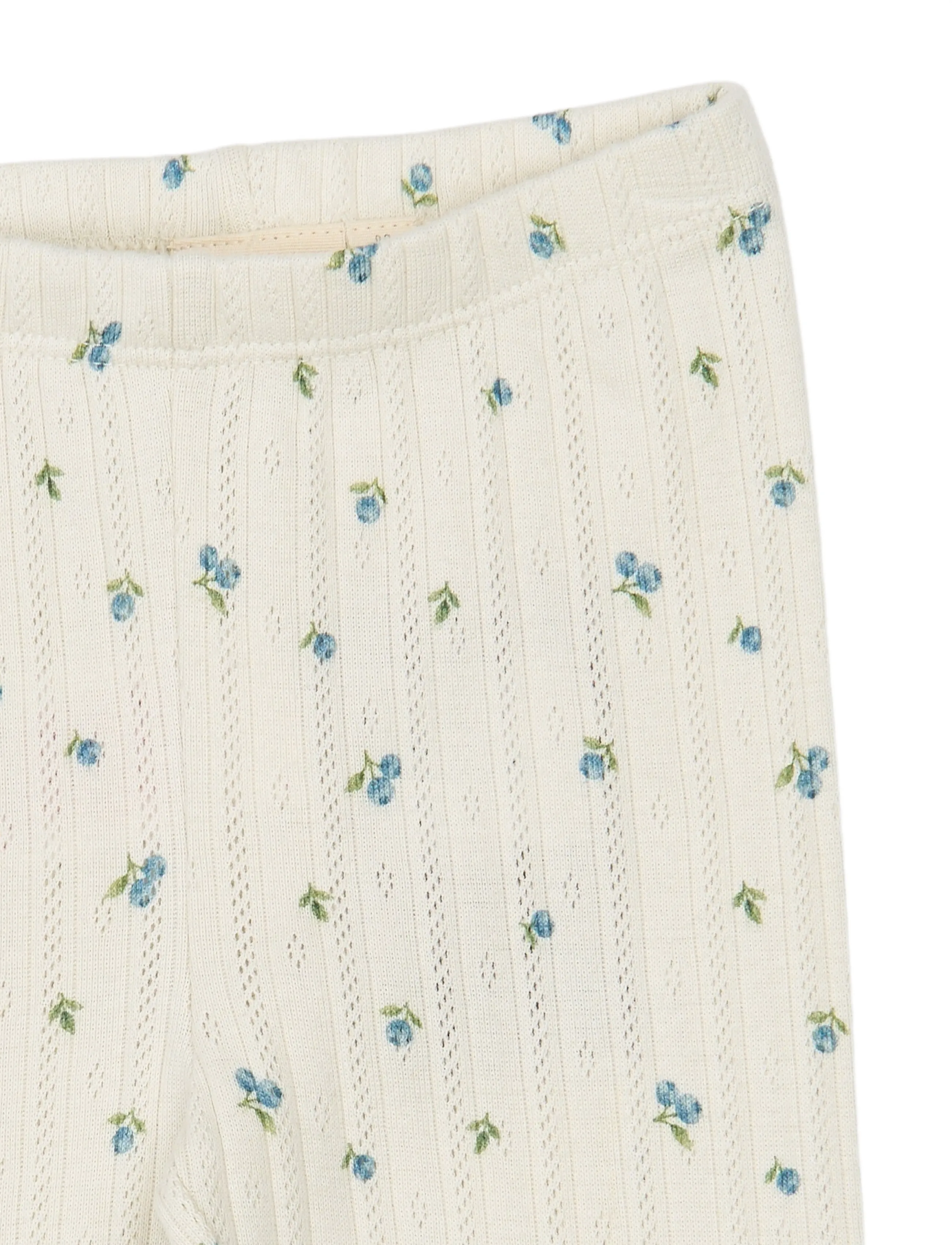 Petit Piao - PPGracie Pointelle Leggings - retuusid - eggnog blueberry aop - 2