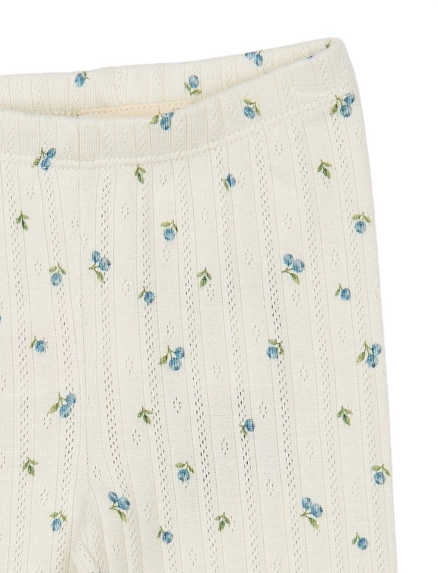 Petit Piao - PPGracie Pointelle Leggings - retuusid - eggnog blueberry aop - 2