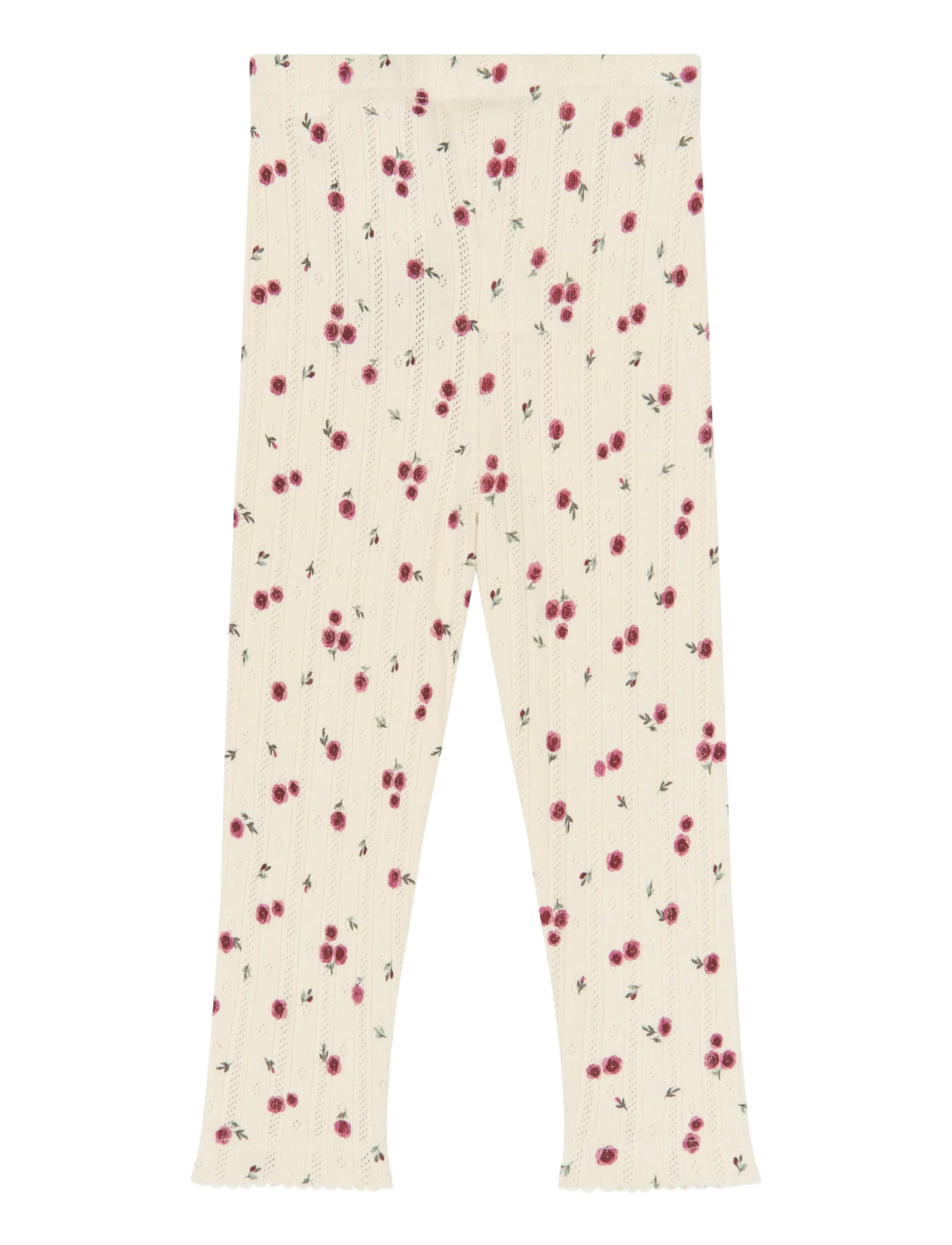 Petit Piao - PPGracie Pointelle Leggings - leggings - eggnog rosehip aop - 1