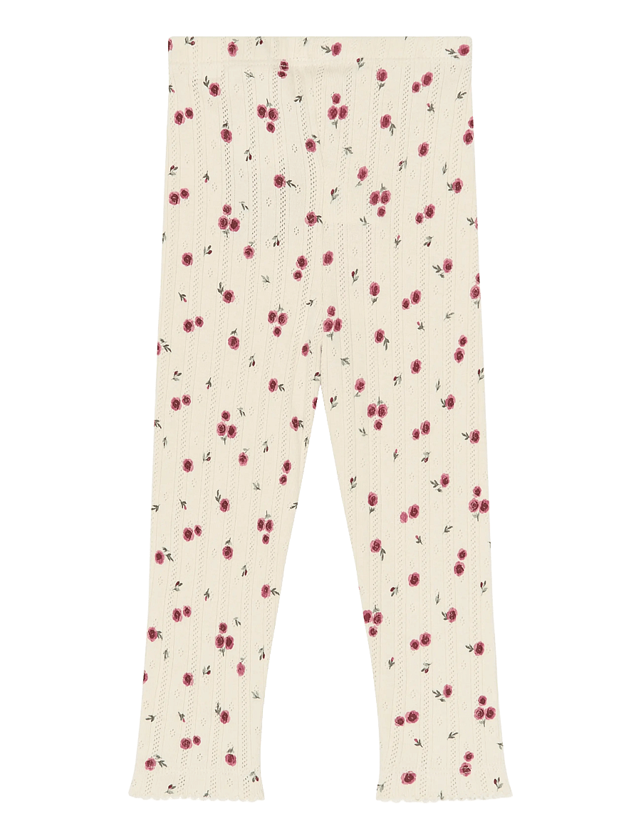 Petit Piao - PPGracie Pointelle Leggings - leggings - eggnog rosehip aop - 1