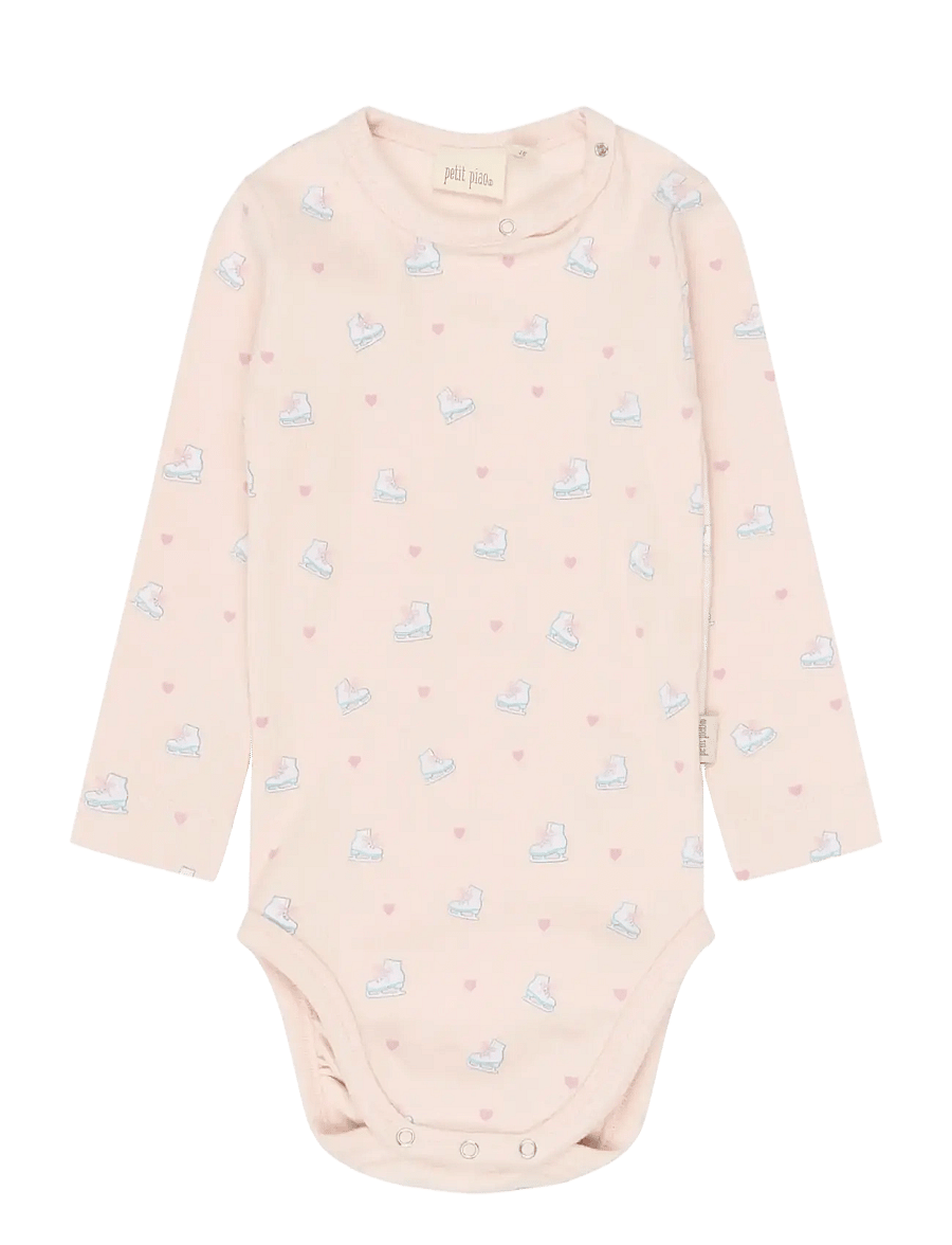 Petit Piao - PPGrace L_S Pointelle Body - mauve chalk ice skate aop - 0