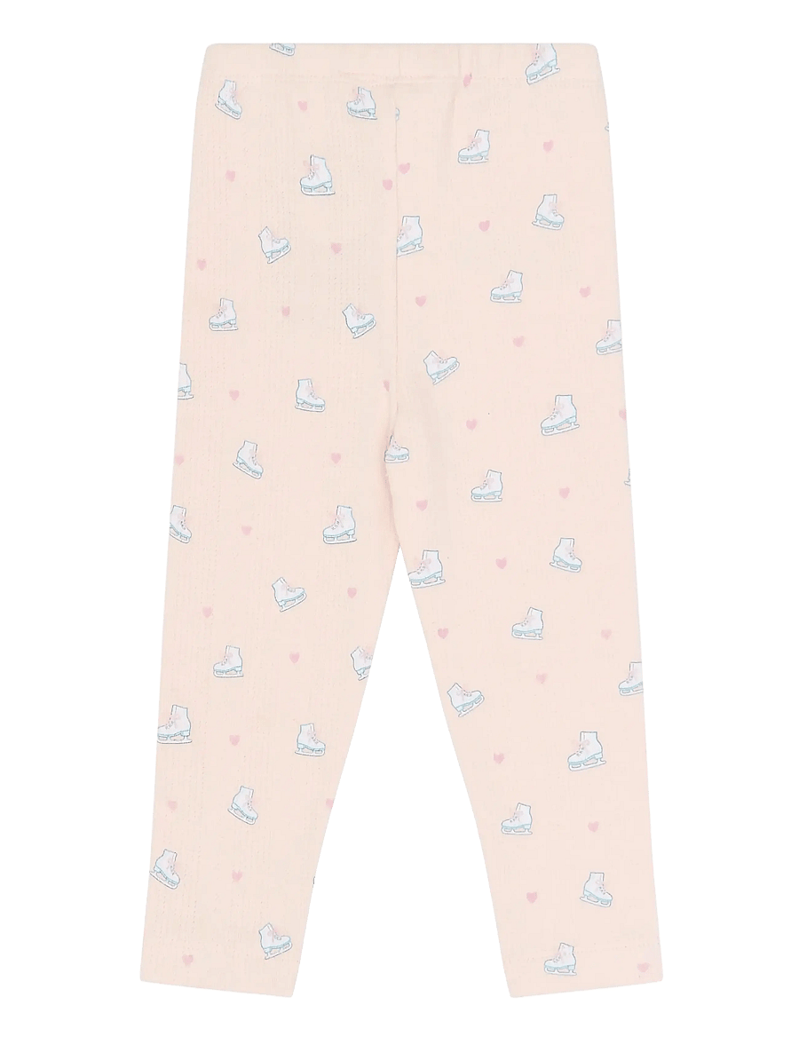 Petit Piao - PPGrace Pointelle Leggings - leggings - mauve chalk ice skate aop - 1