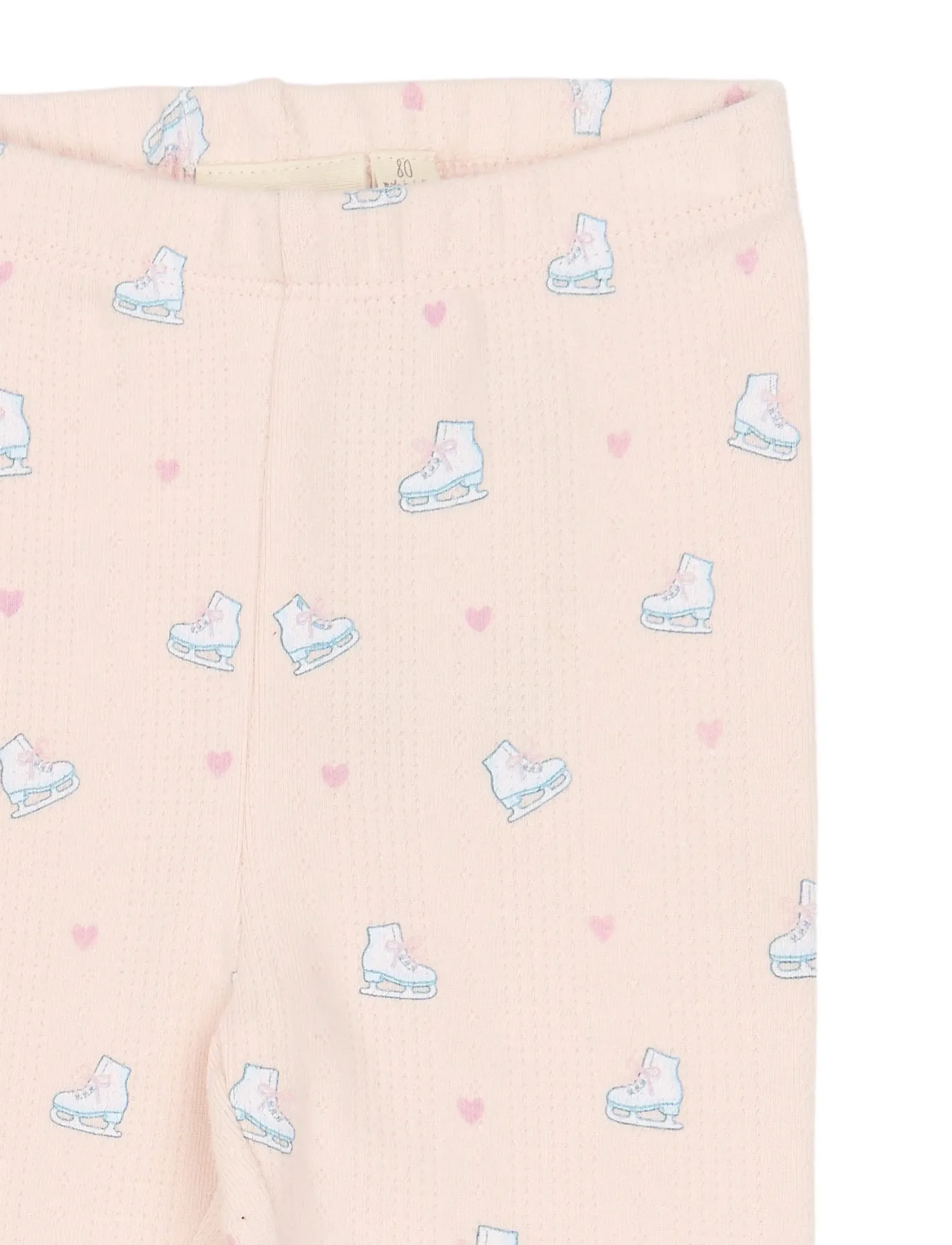 Petit Piao - PPGrace Pointelle Leggings - leggings - mauve chalk ice skate aop - 2
