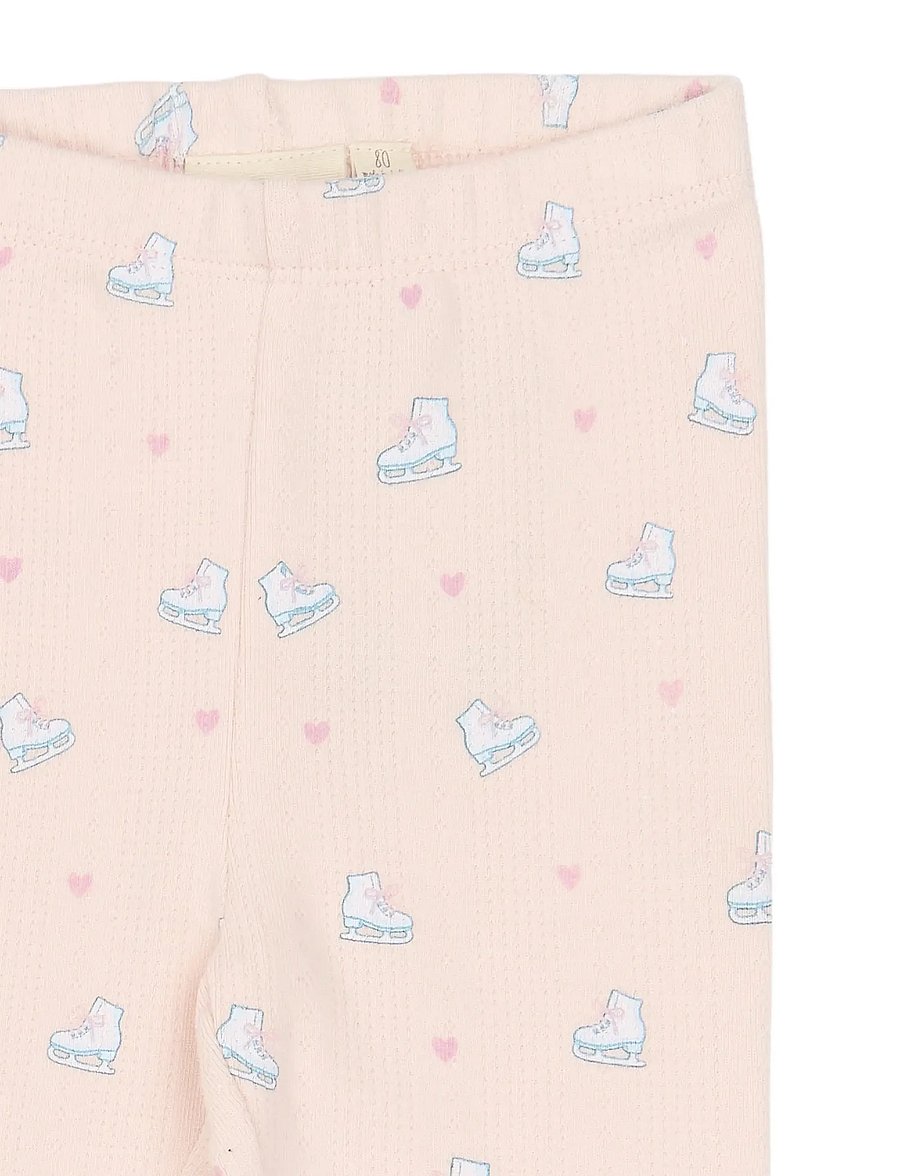 Petit Piao - PPGrace Pointelle Leggings - leggings - mauve chalk ice skate aop - 2