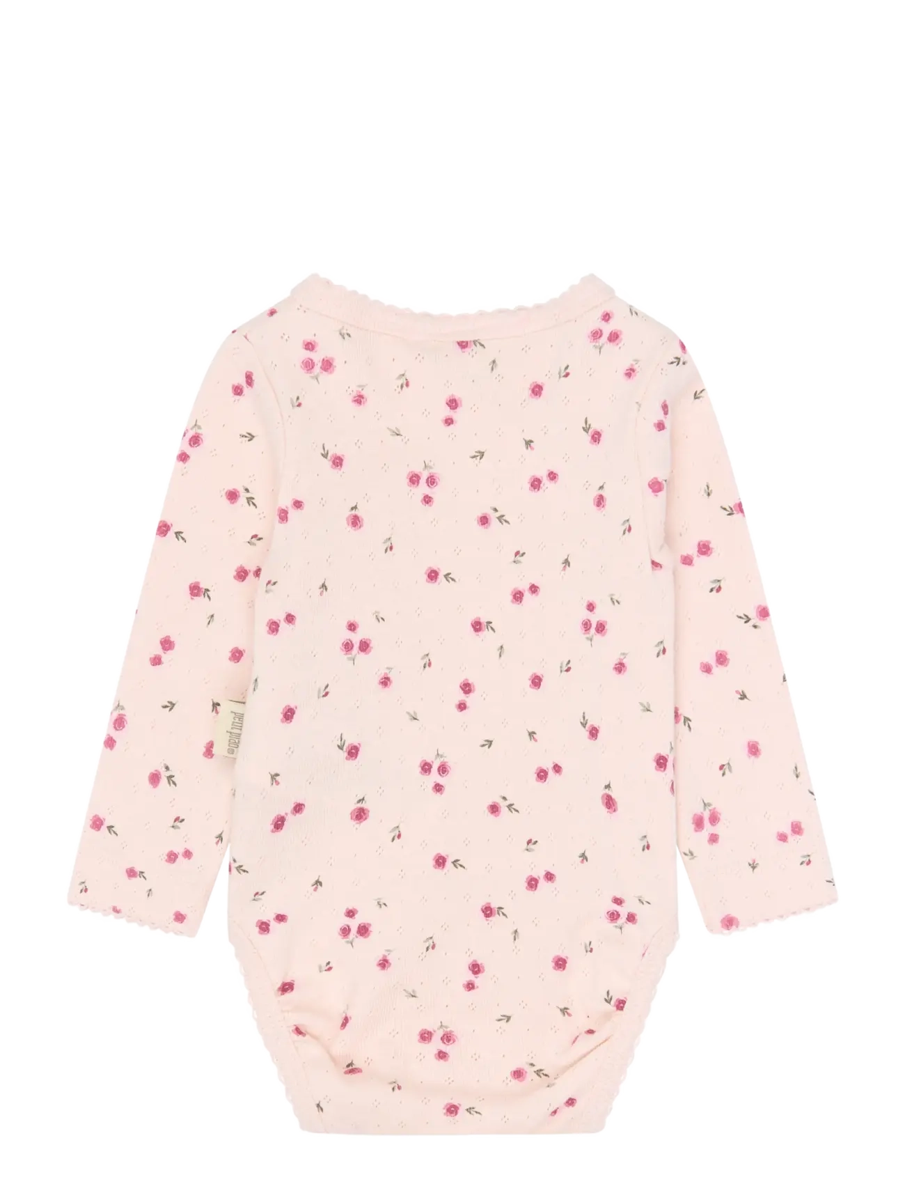 Petit Piao - PPDio L_S Body Fold Pointelle NB - långärmade bodies - mauve chalk rosehip aop - 1