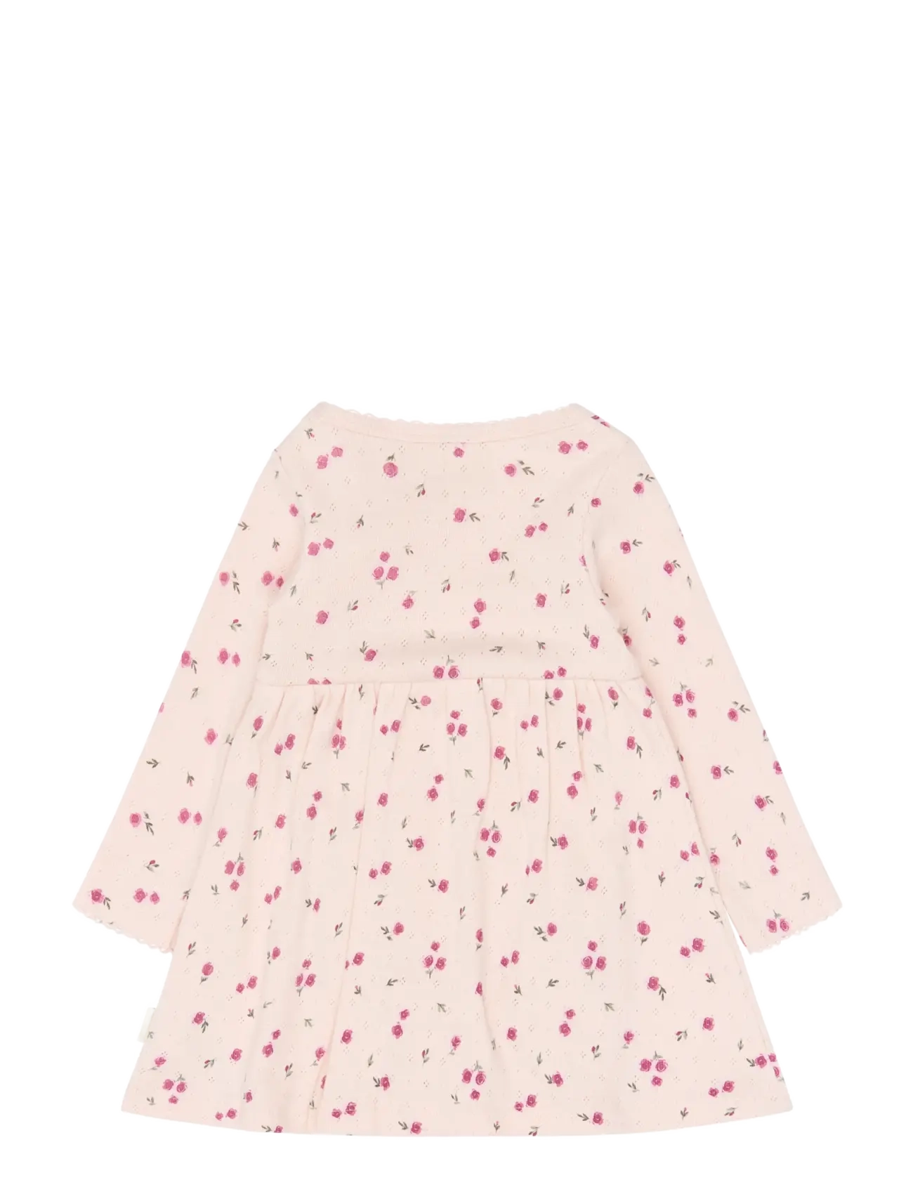 Petit Piao - PPDio L_S Body Dress Fold Pointelle - långärmade bodies - mauve chalk rosehip aop - 1