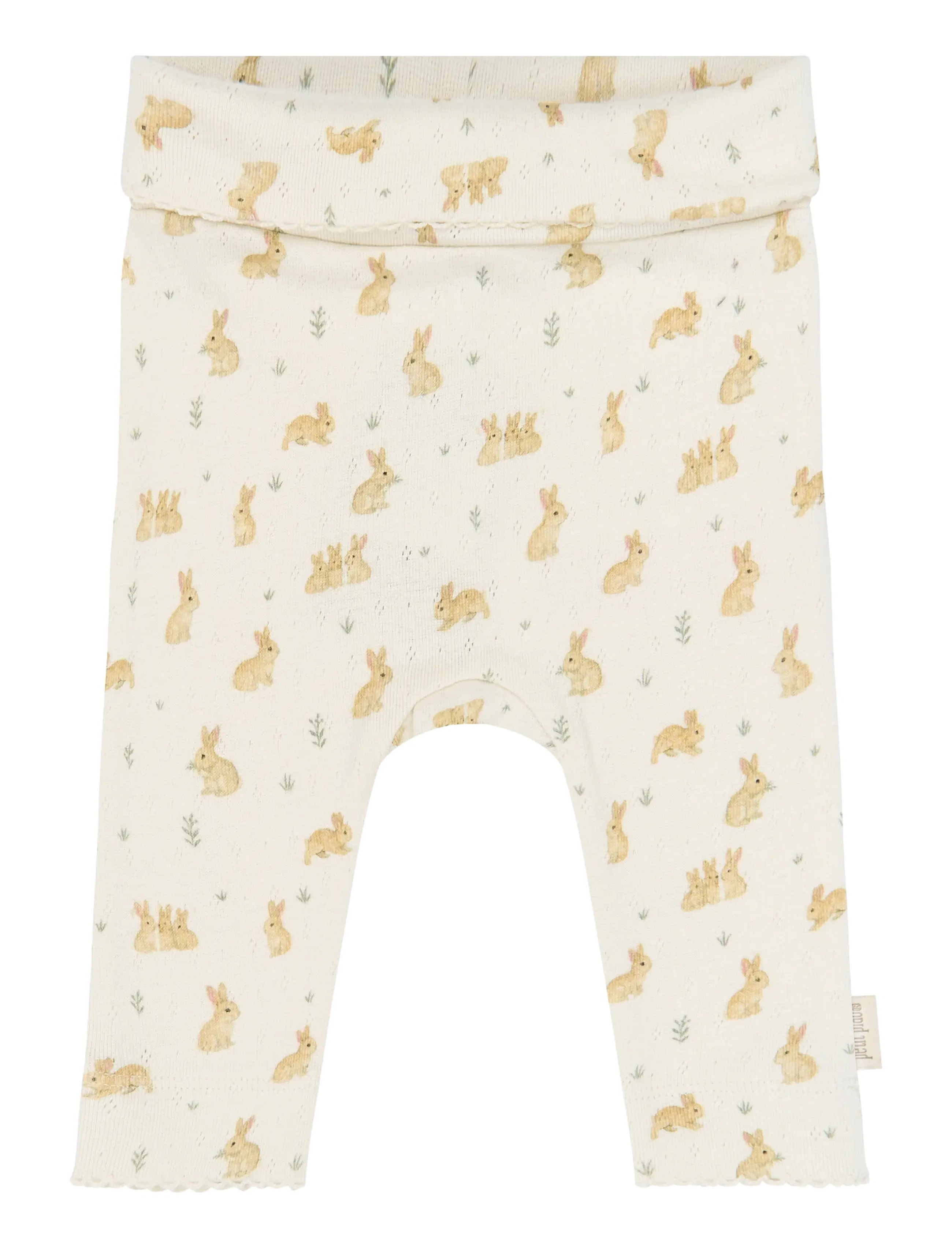 Petit Piao PPDio High Waist Leggings Pointelle - Osta suuruse järgi - EGGNOG RABBIT AOP / cream