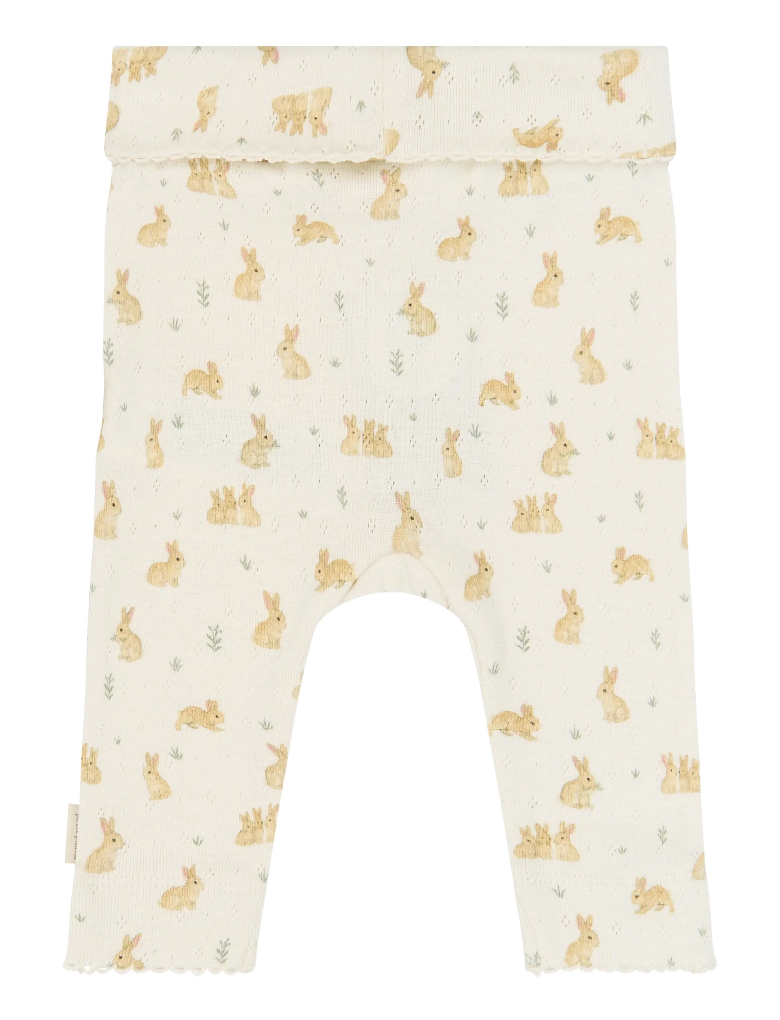 Petit Piao - PPDio High Waist Leggings Pointelle - leggings - eggnog rabbit aop - 1