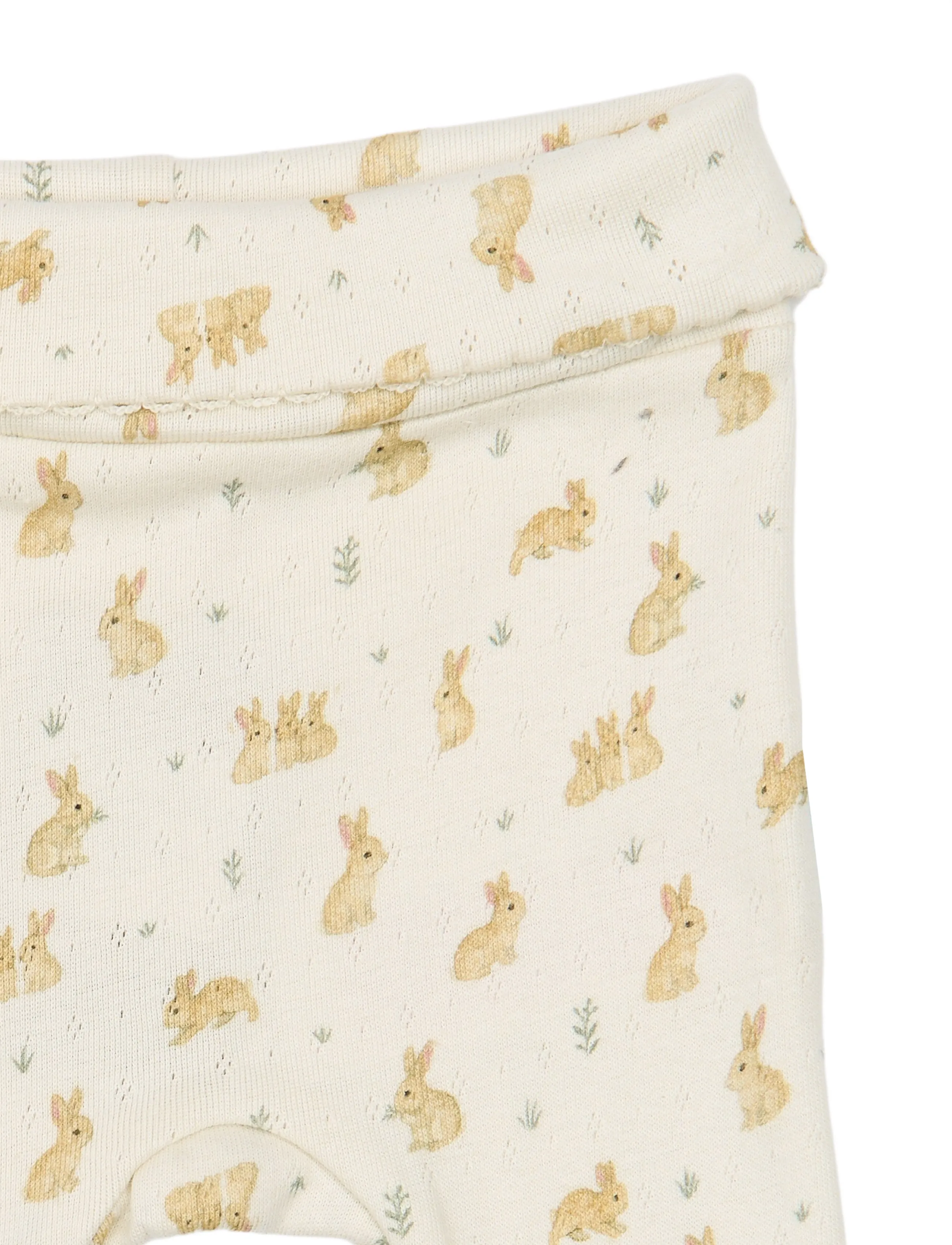 Petit Piao - PPDio High Waist Leggings Pointelle - leggings - eggnog rabbit aop - 2